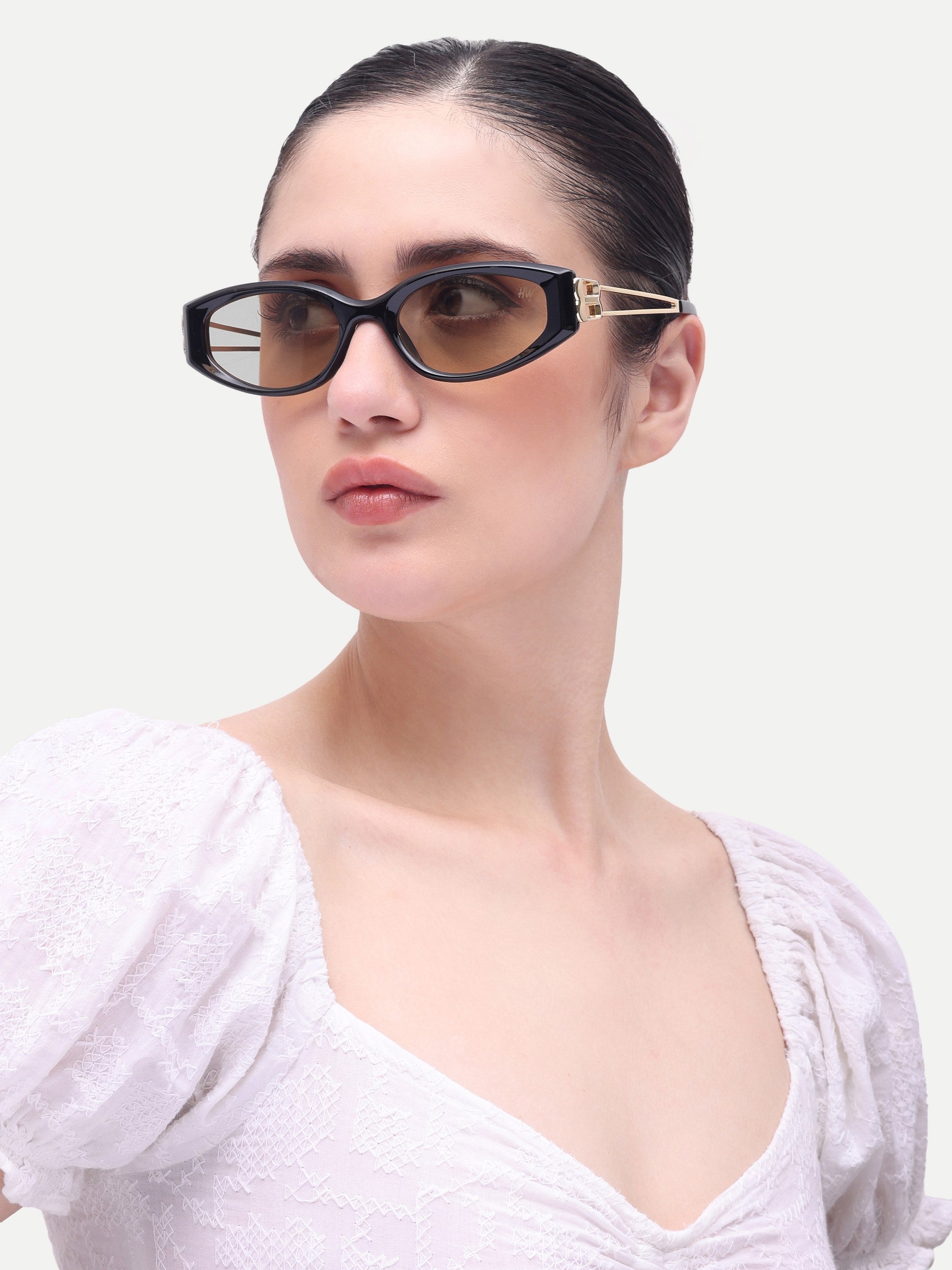 Women's Gold Black Peach Sunglasses