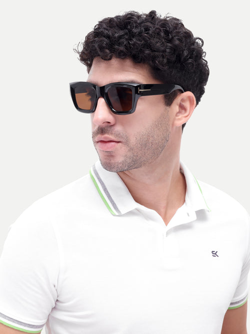 Casaro Brown Wayfarer Mens Sunglasses