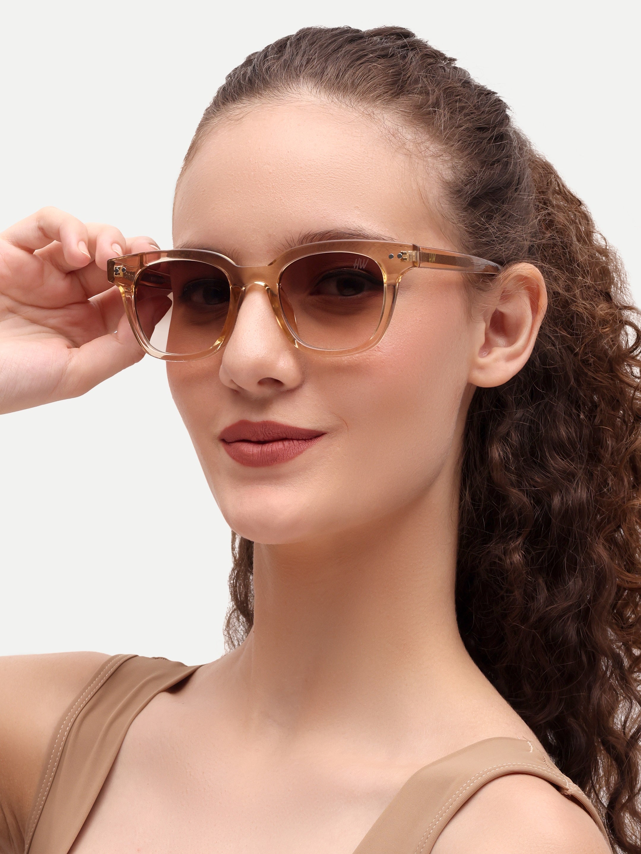 Wayfarer Brown Women UV Protected Sunglasses