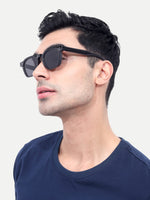 Men's Hexagon Black UV Protected Sunglasses