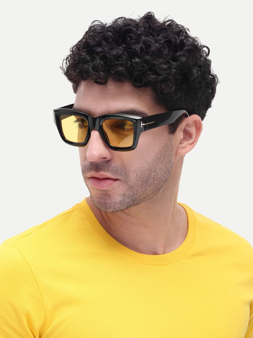 Falcon Yellow Wayfarer Mens Sunglasses