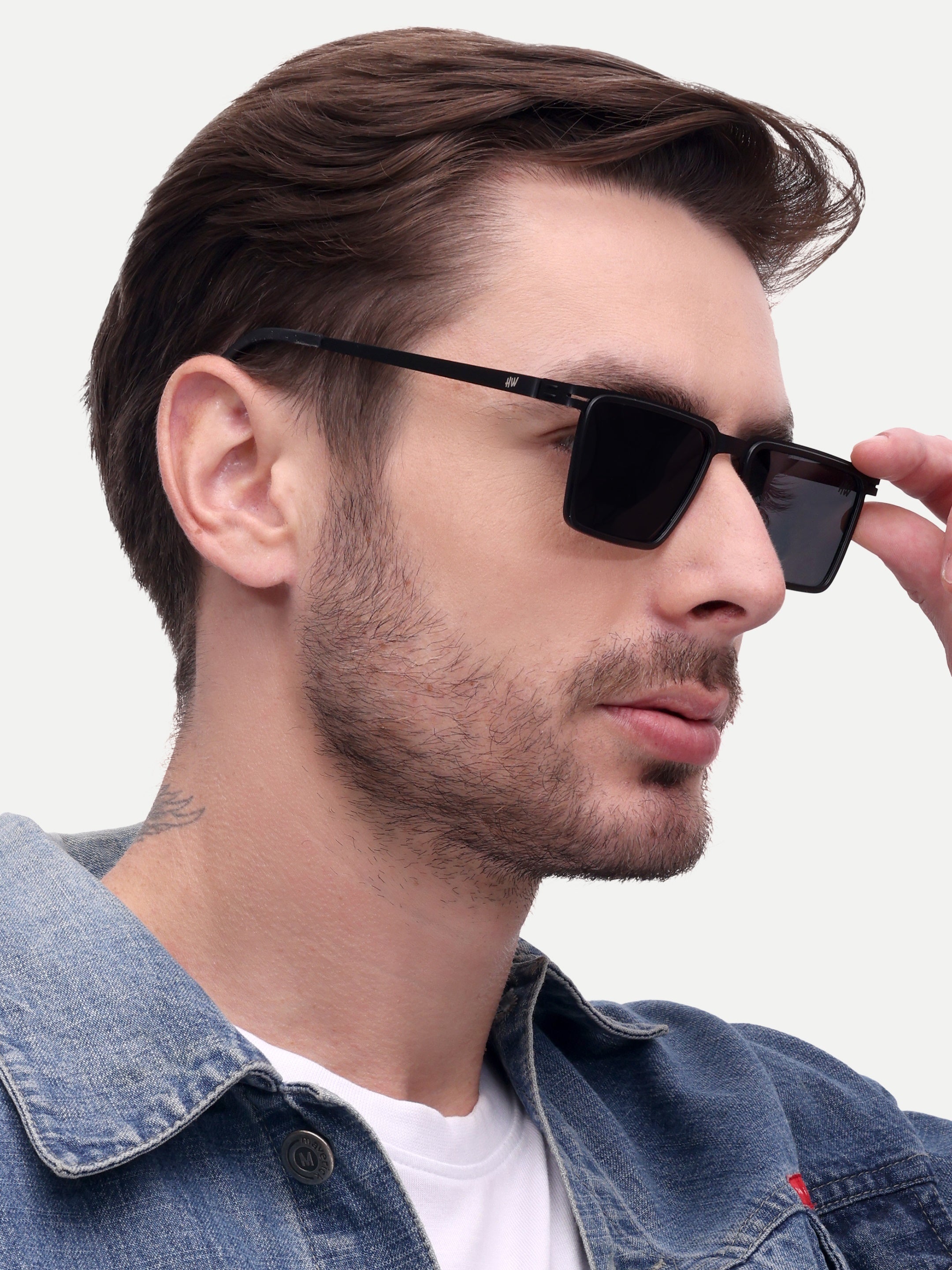 Men Wayfarer Uv Protected Sunglasses Black