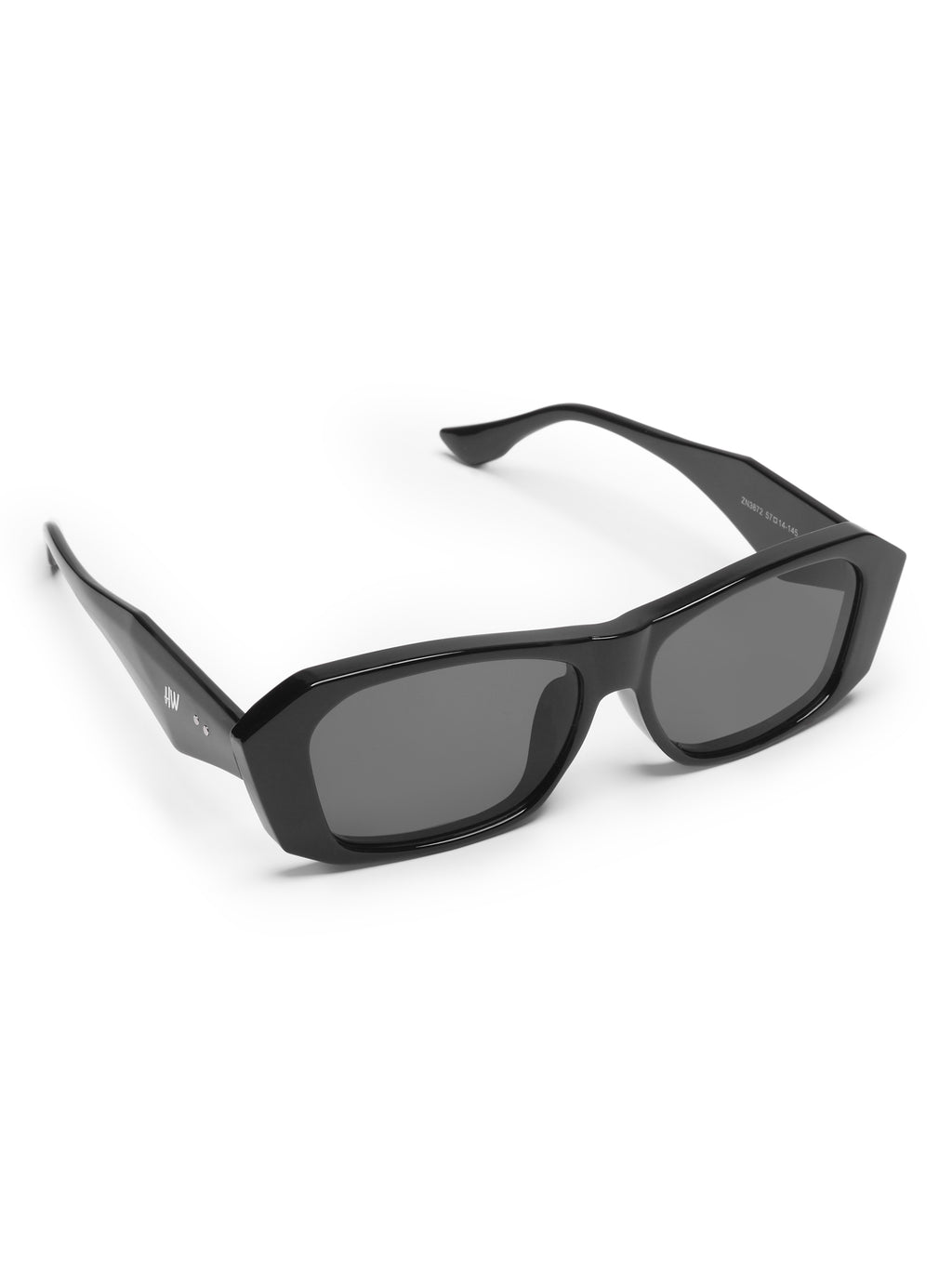 Brielle Black Rectangular UV Protected Womens Sunglasses