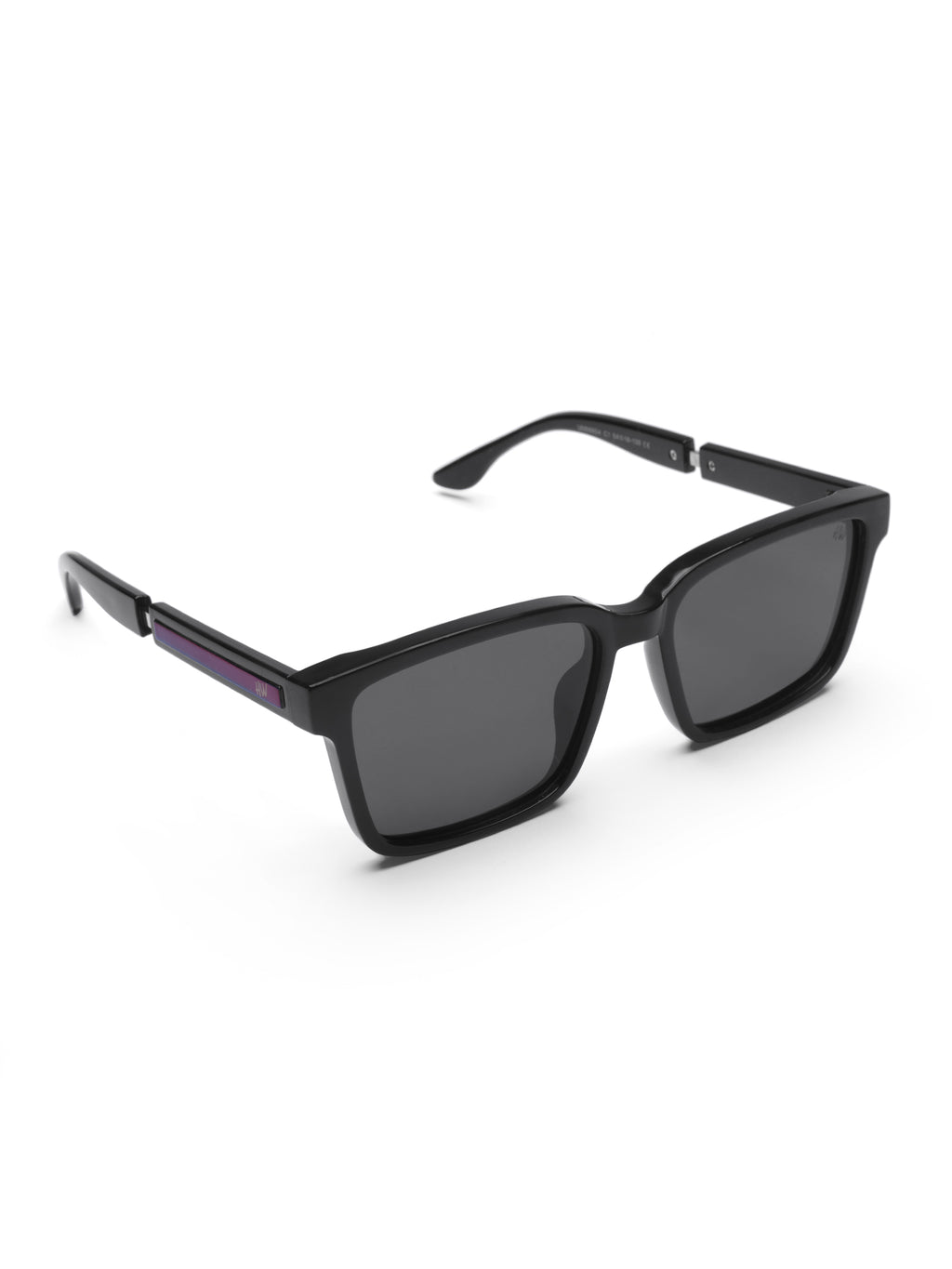 Men's UV Protected Black Wayfarer Rectangular Sunglasses