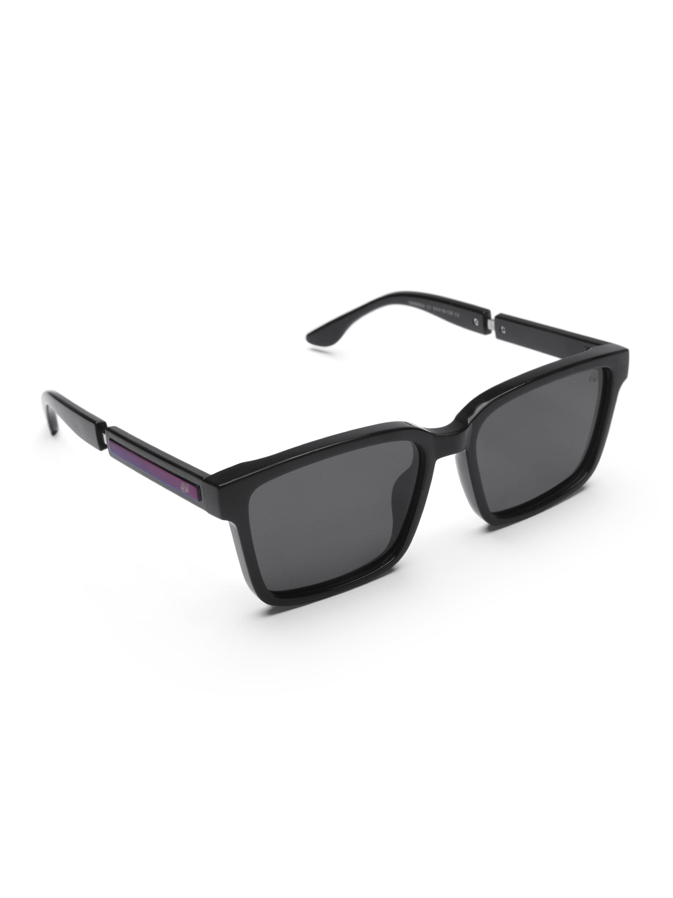 Men's UV Protected Black Wayfarer Rectangular Sunglasses