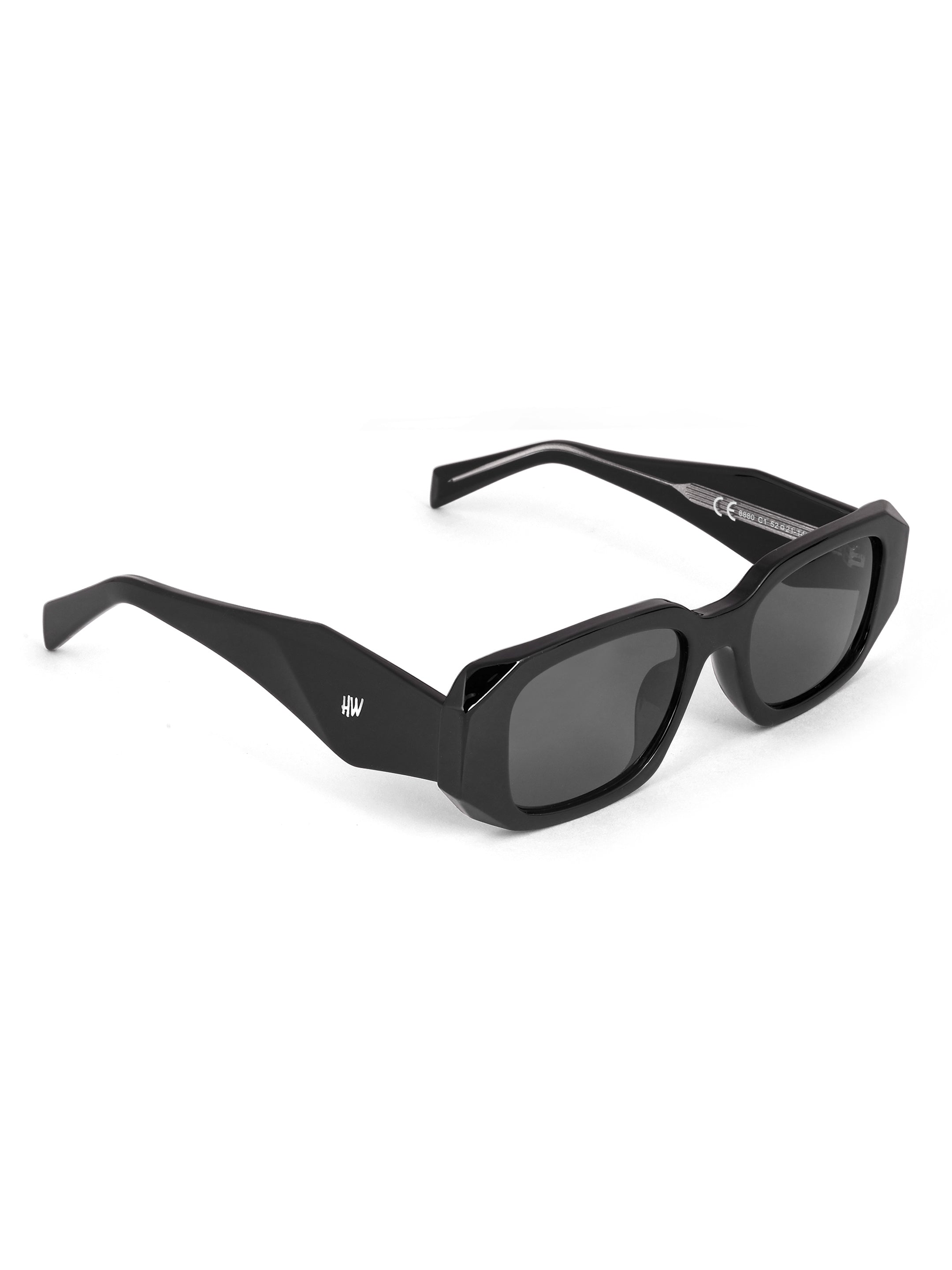 Women's Black Rectangular UV Protected Sunglasses