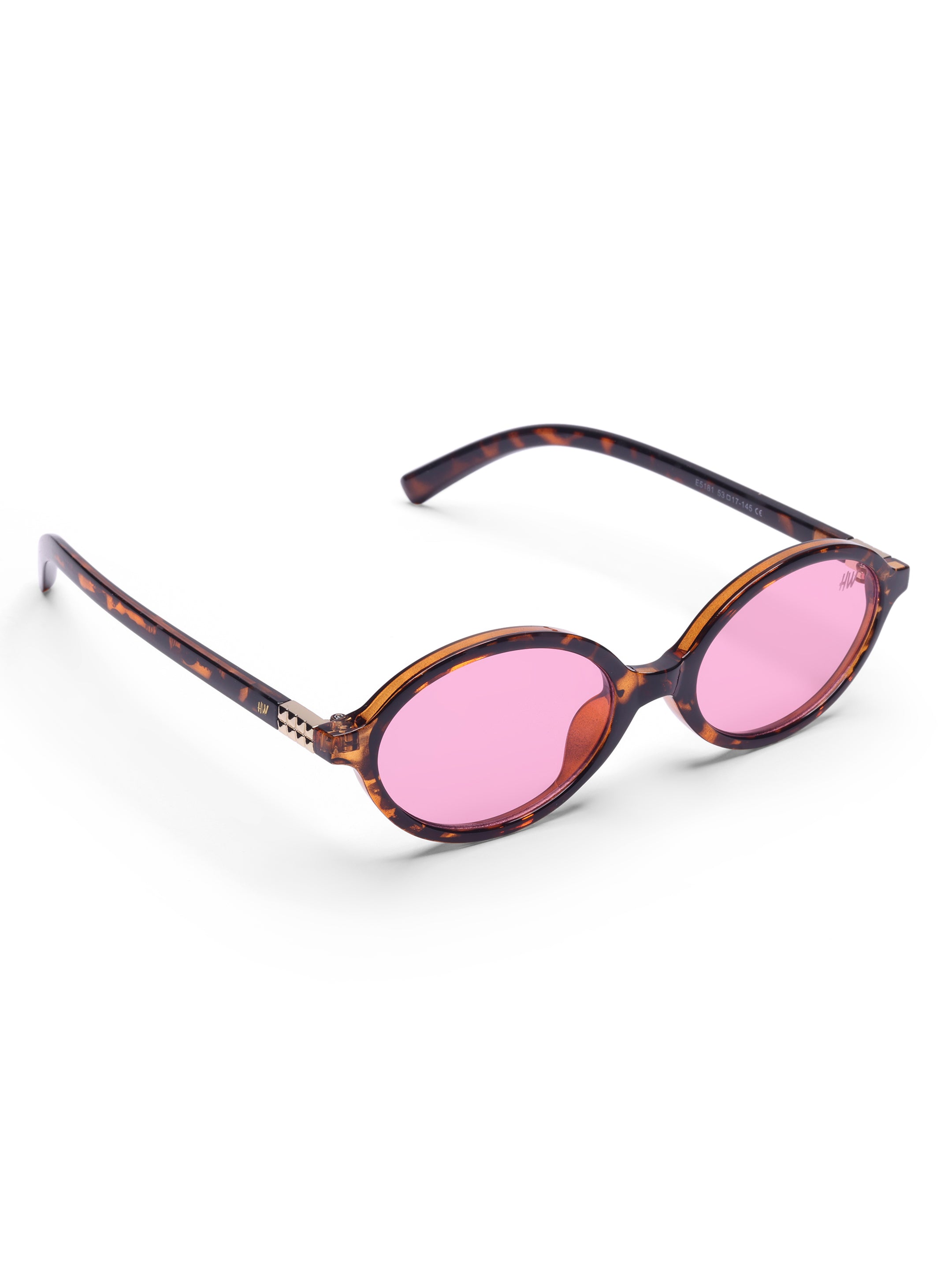 Women's Leopard Pink Oval Sunglasses