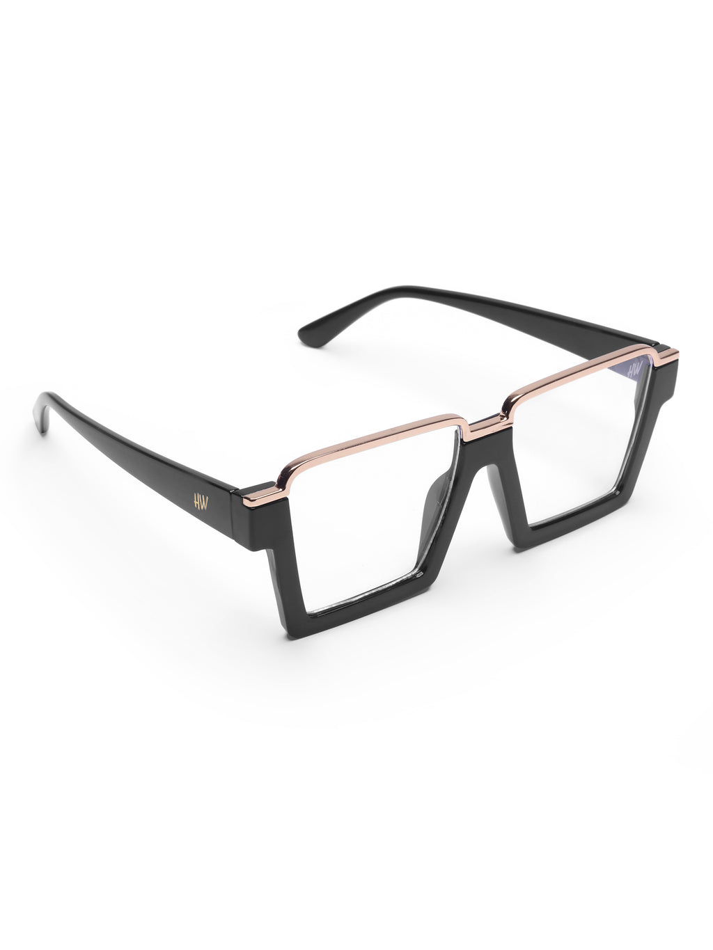 Women's Gold Black Acetate Frame Sunglasses
