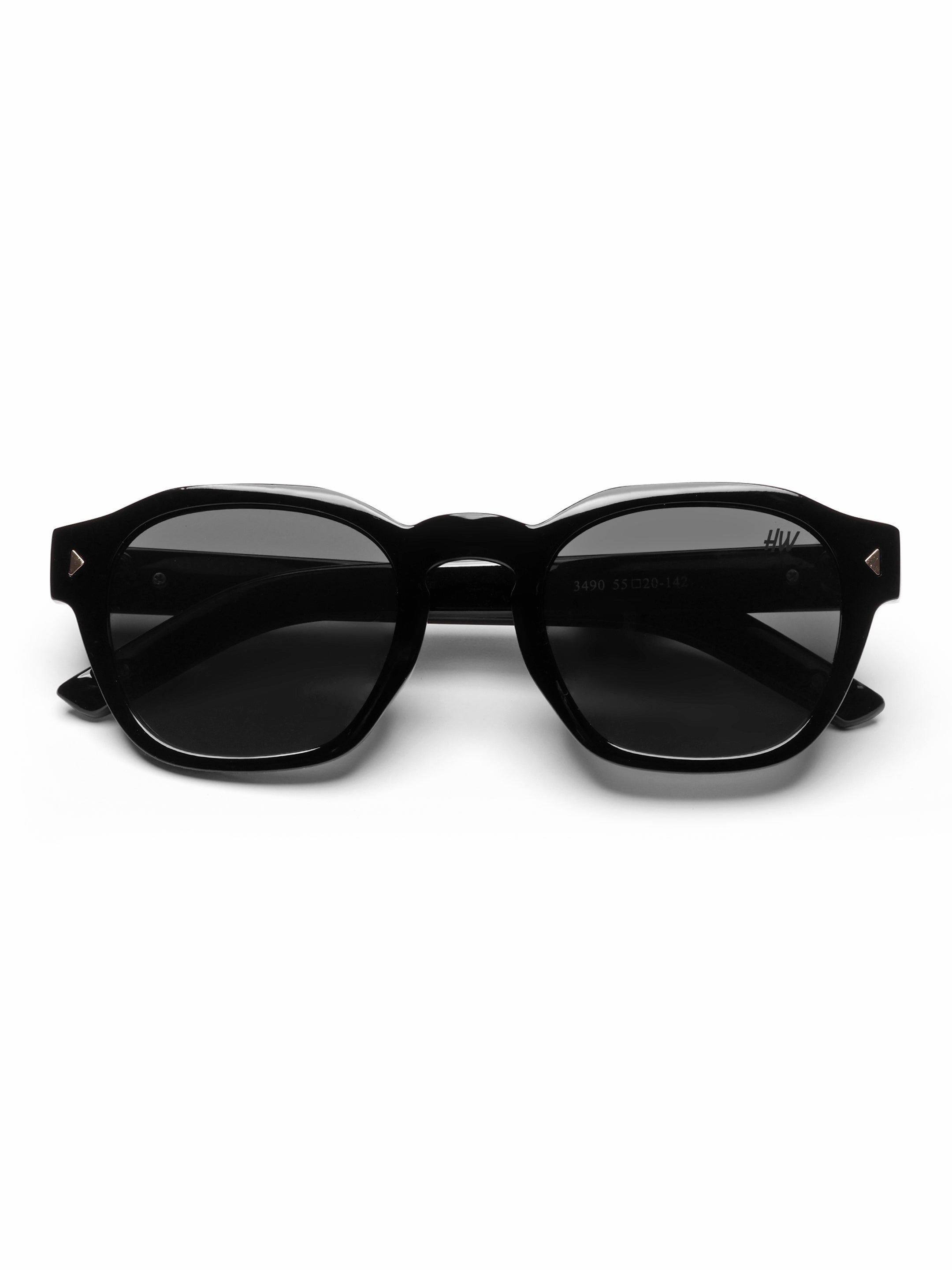 Valen Black Round Mens Sunglasses