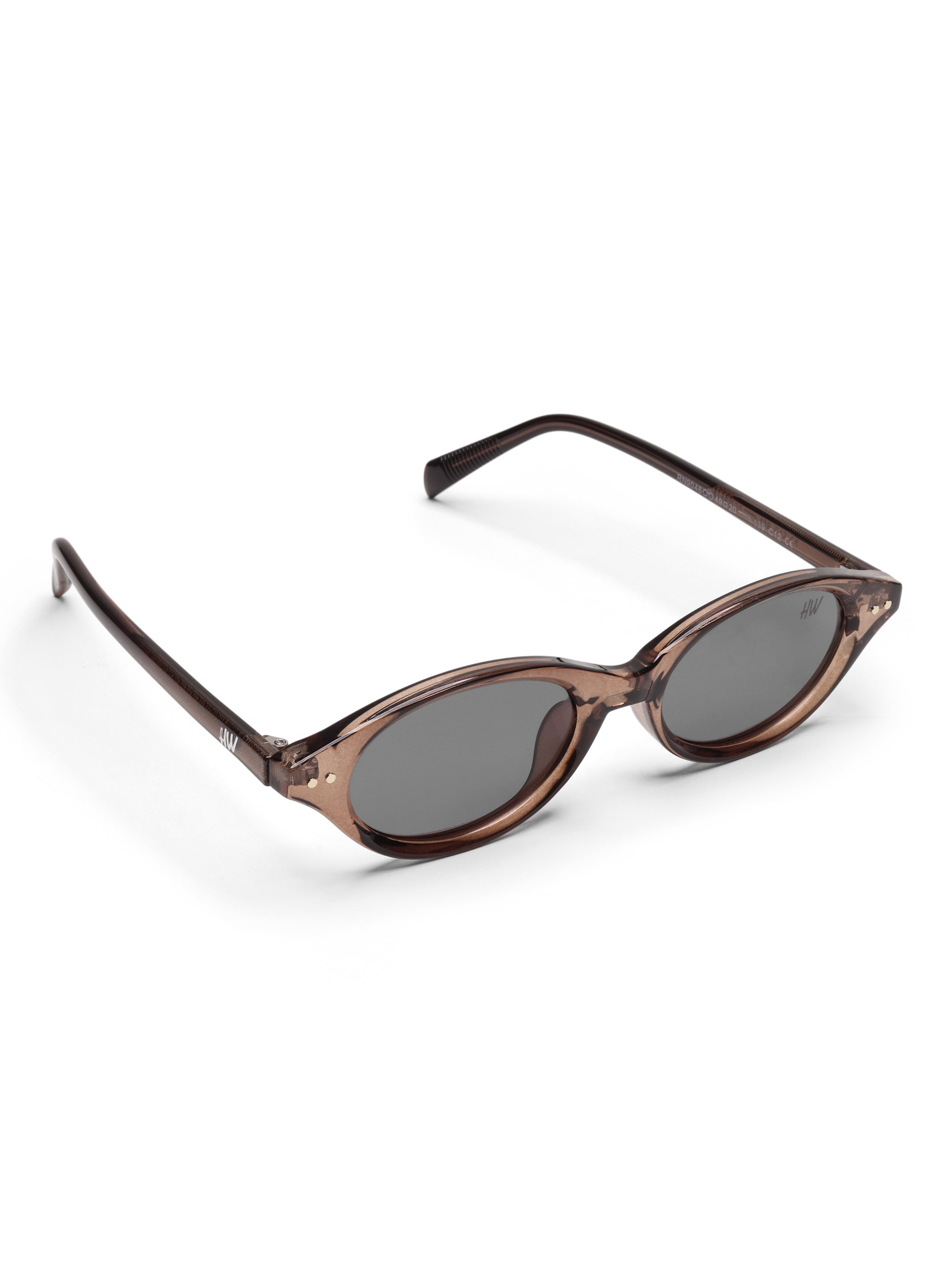 Aviana Oval Brown UV Protected Womens Sunglasses