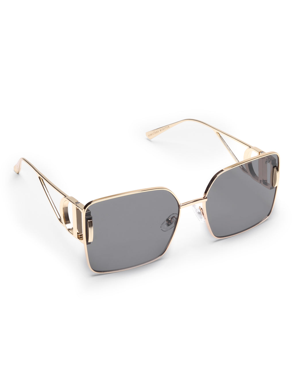 Orlina Gold Black Metal Square UV Protected Womens Sunglasses