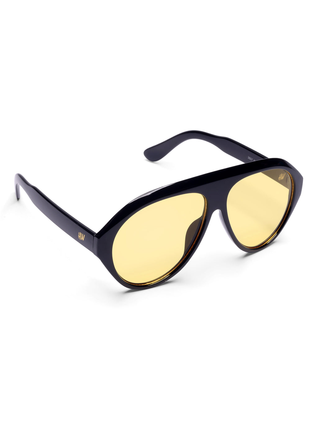 Men's Black Yellow Aviator UV Protected Sunglasses
