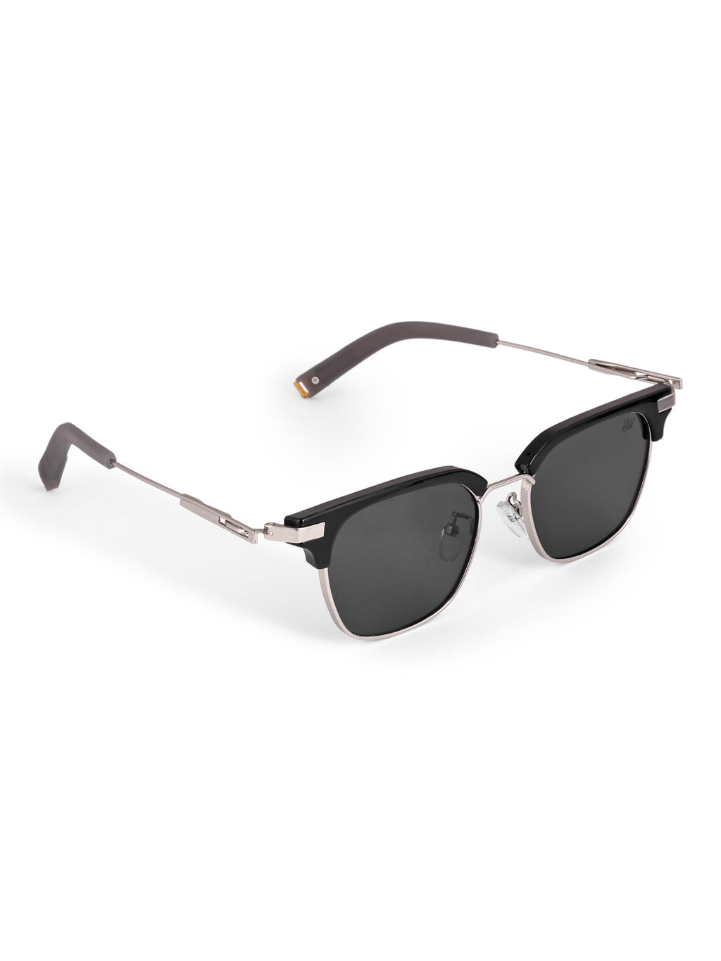 Men's Silver Black Clubmaster UV Protected Sunglasses