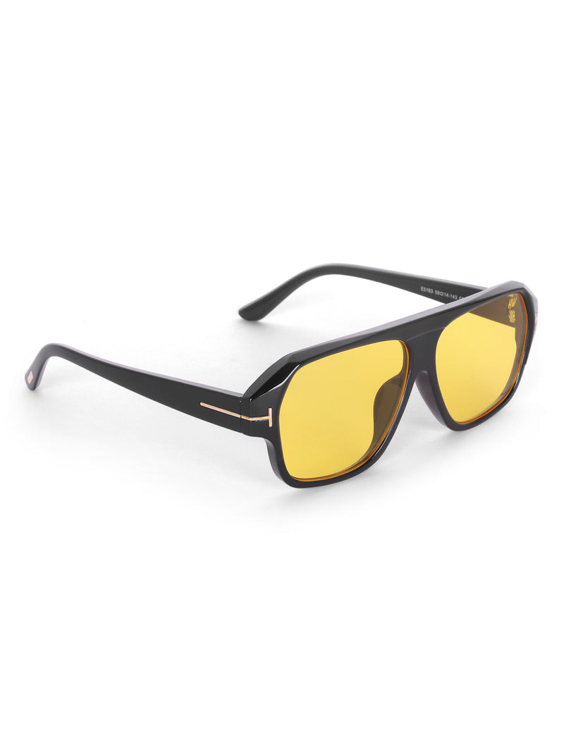 Men's Yellow UV Protected Wayfarer Rectangular Sunglasses