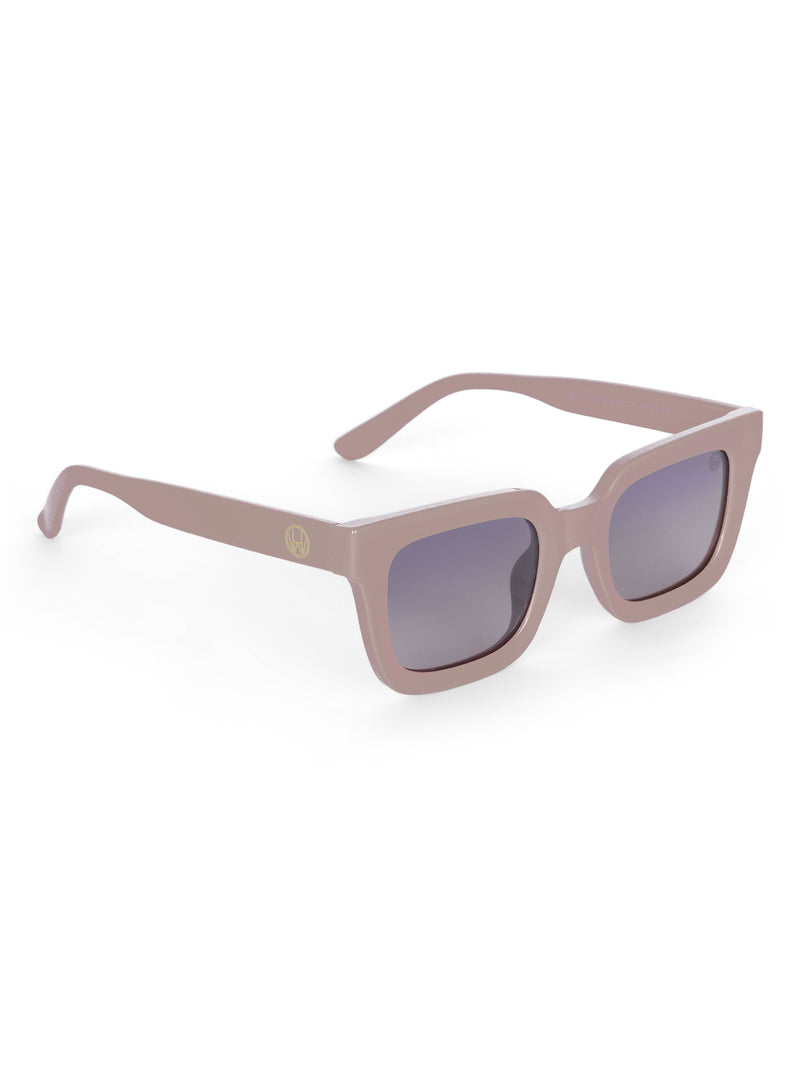 Women's Pink Rectangular UV Protected Sunglasses
