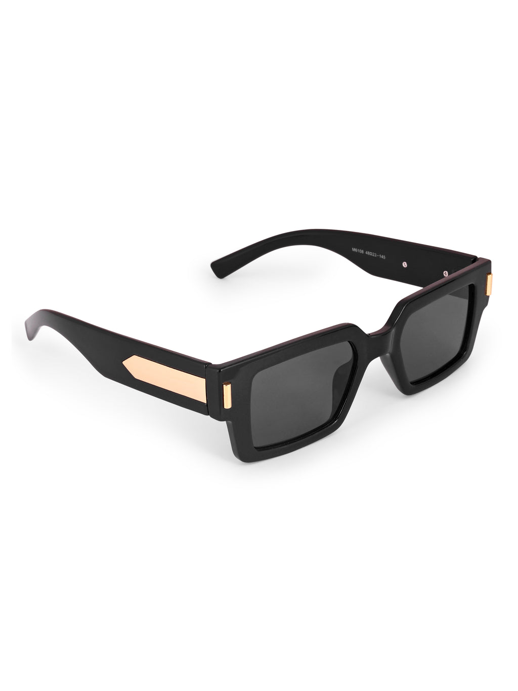 Men's Classic Golden Black Wayfarer UV Protected Sunglasses