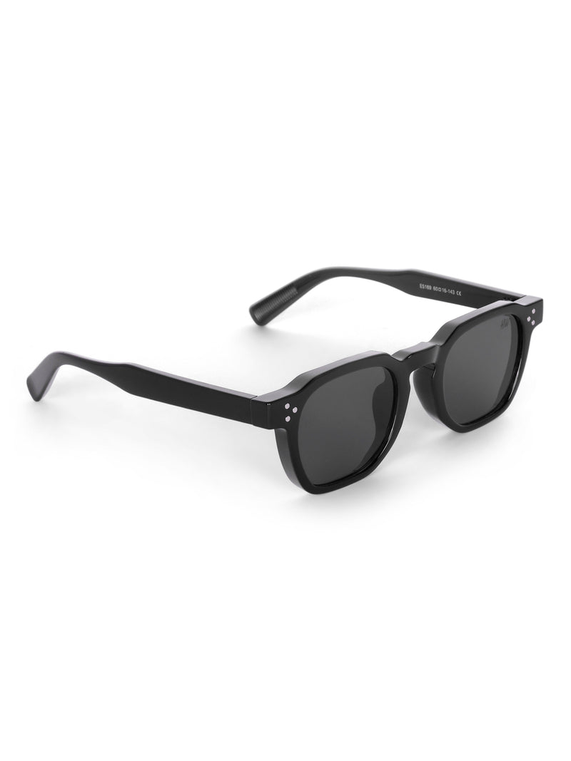 Men's Hexagon Black UV Protected Sunglasses