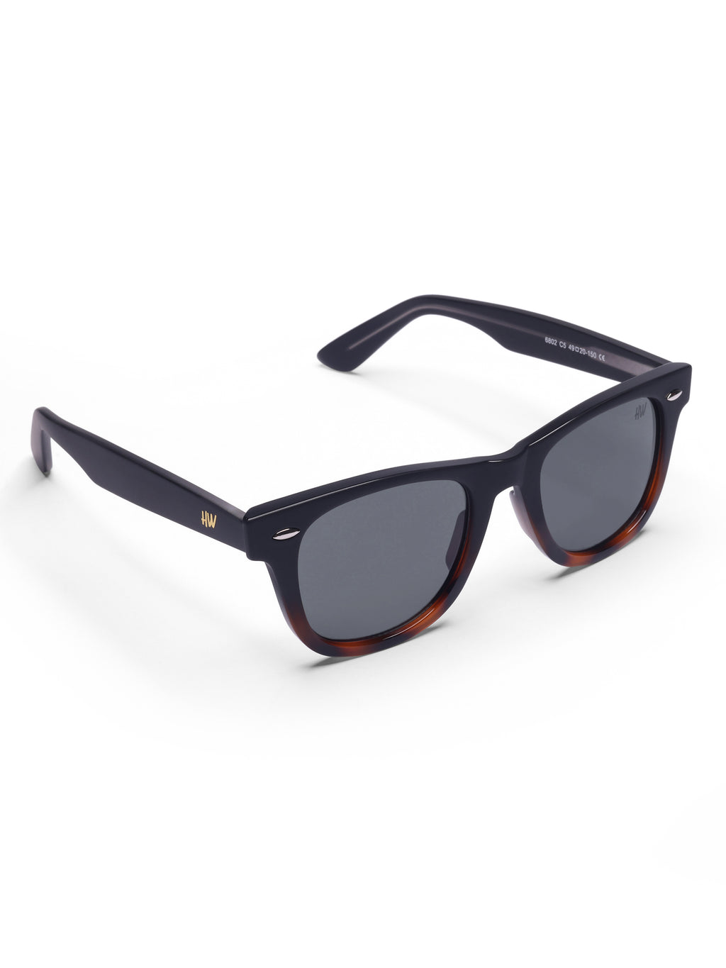 Men's UV Protected Gold Black Leopard Wayfarer Sungasses