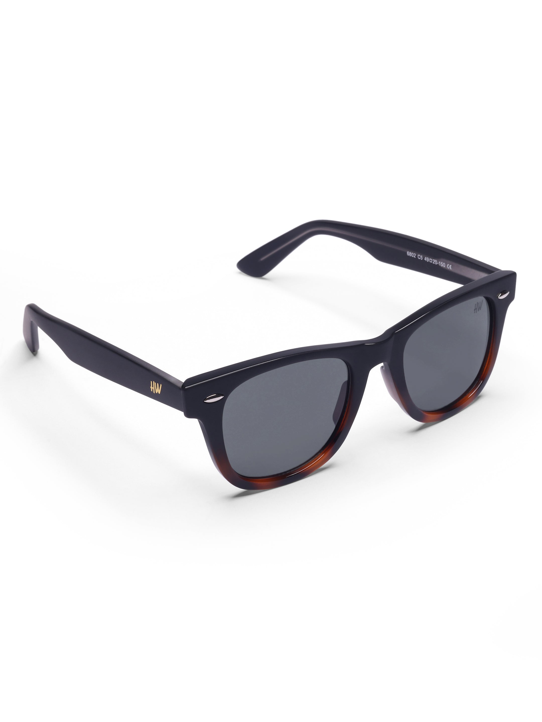 Men's UV Protected Gold Black Leopard Wayfarer Sungasses