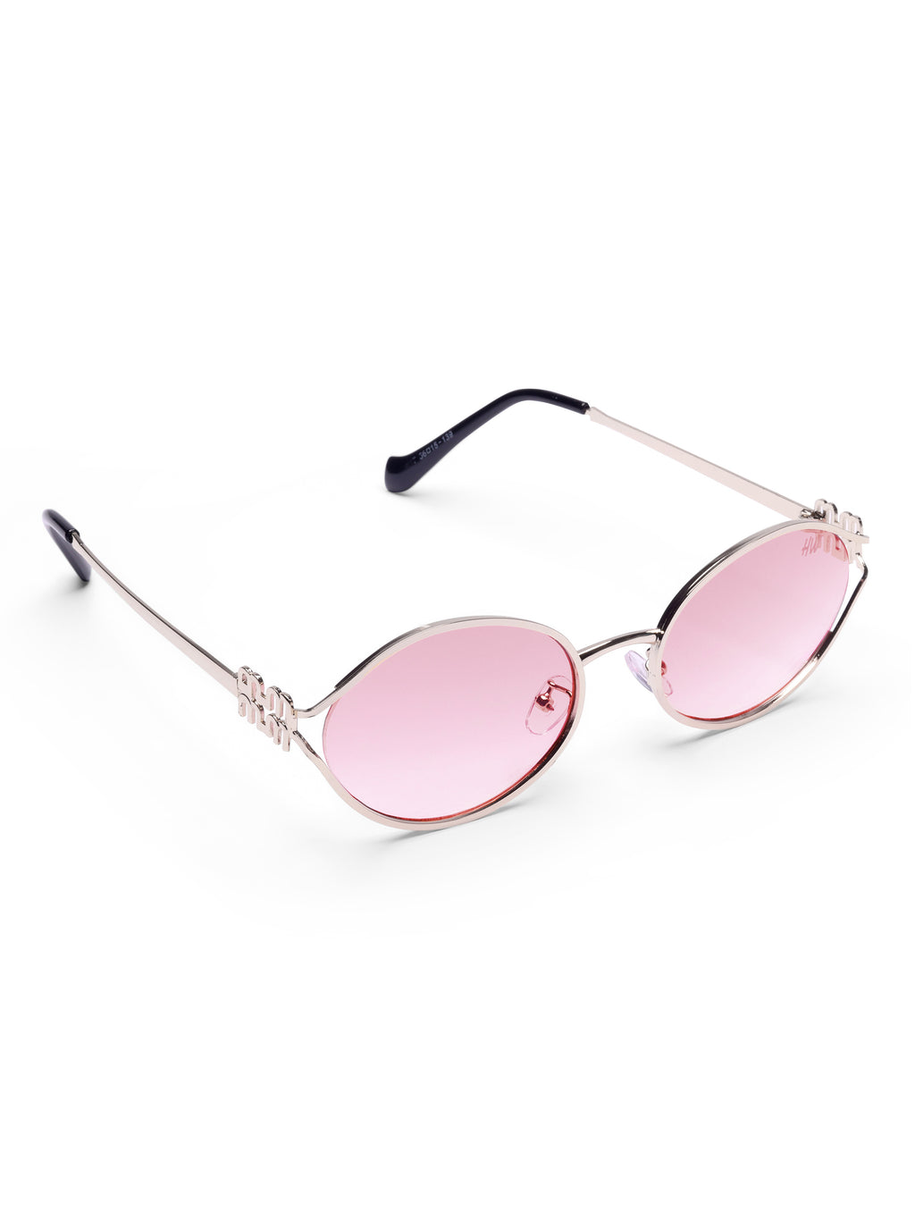 Women's Gold Pink Oval Sunglasses
