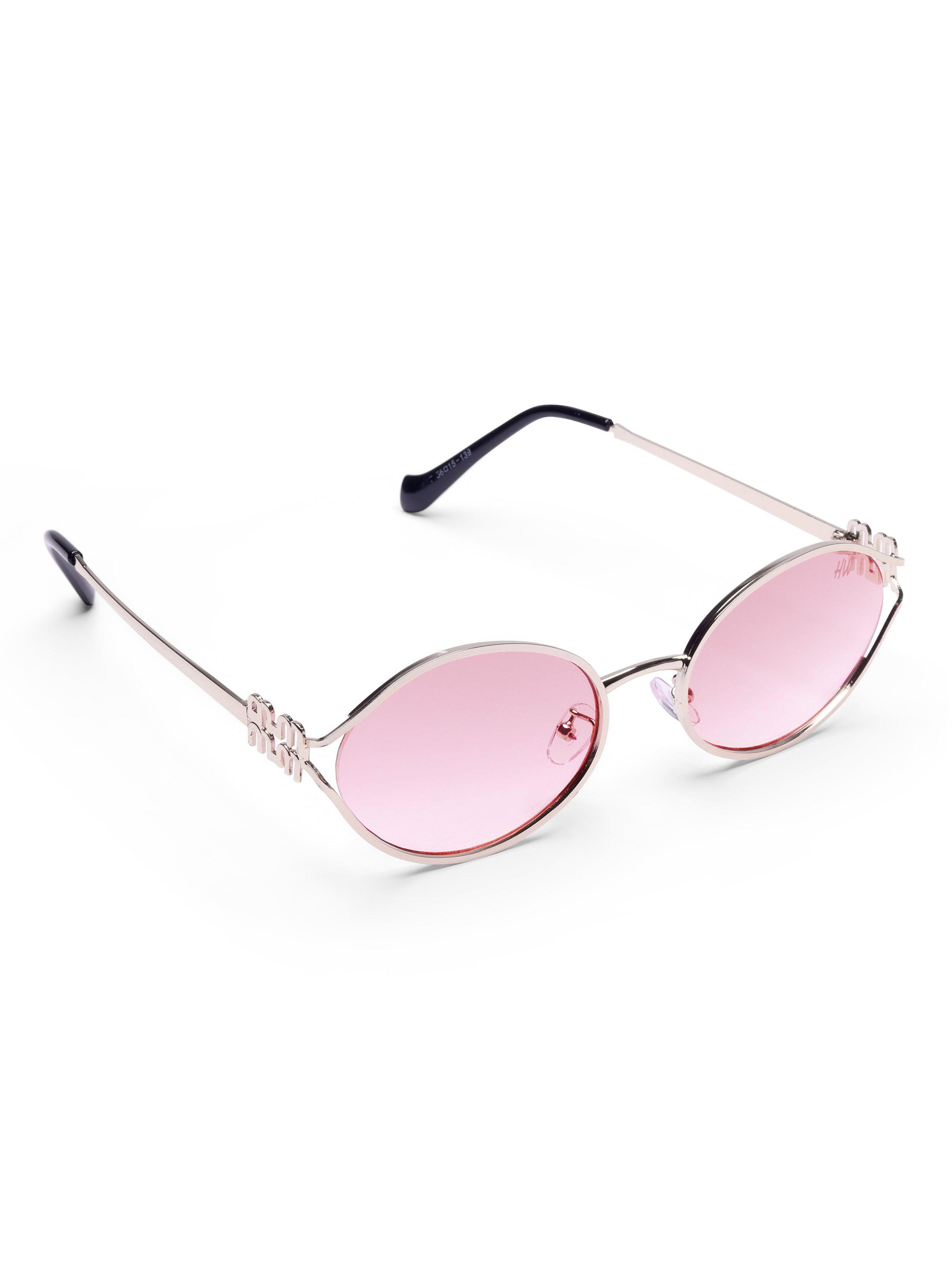 Women's Gold Pink Oval Sunglasses