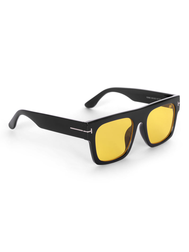 Men's Yellow Wayfarer Rectangular Sunglasses