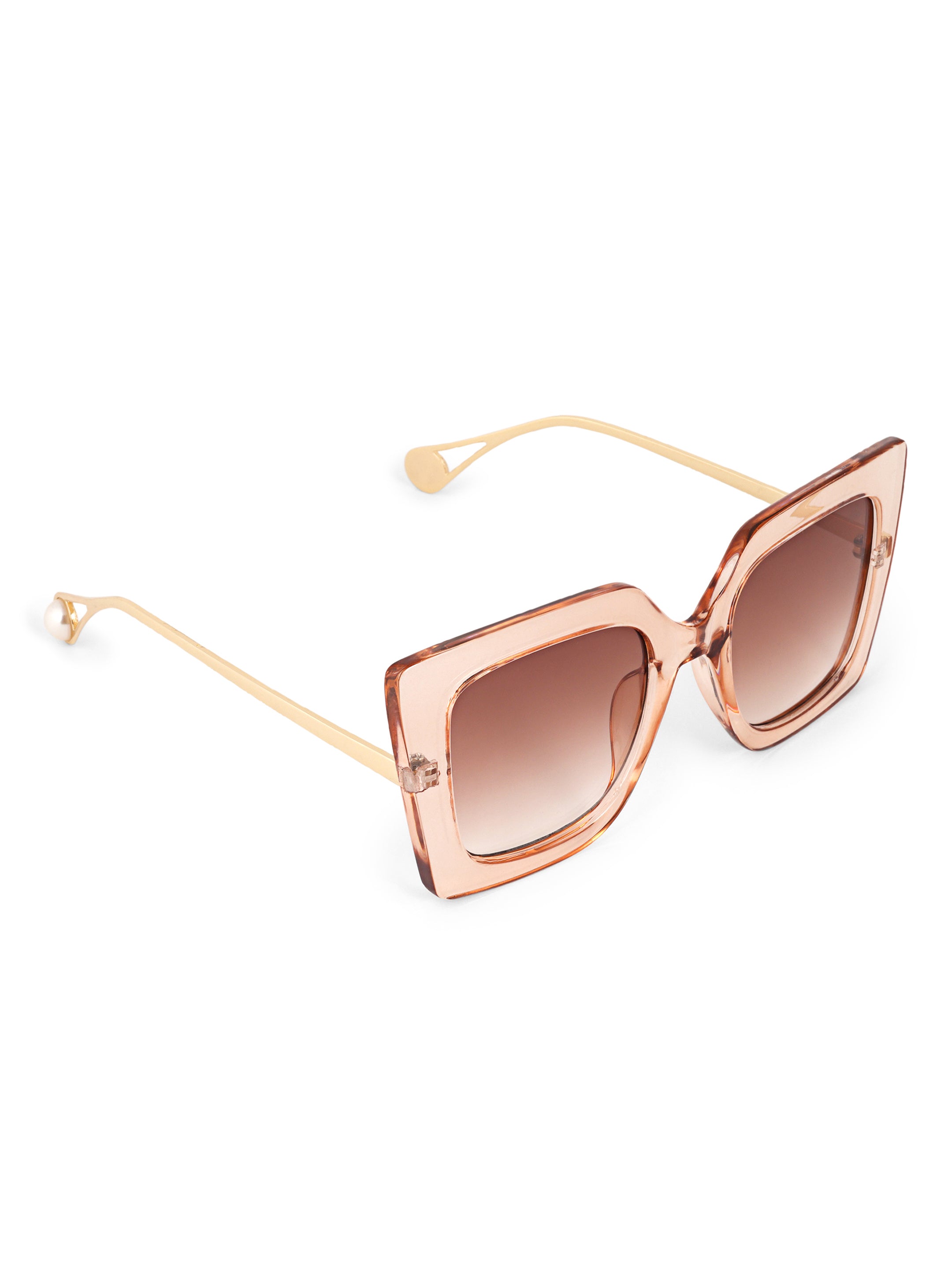 Oversize Women UV Protected Sunglasses Peach