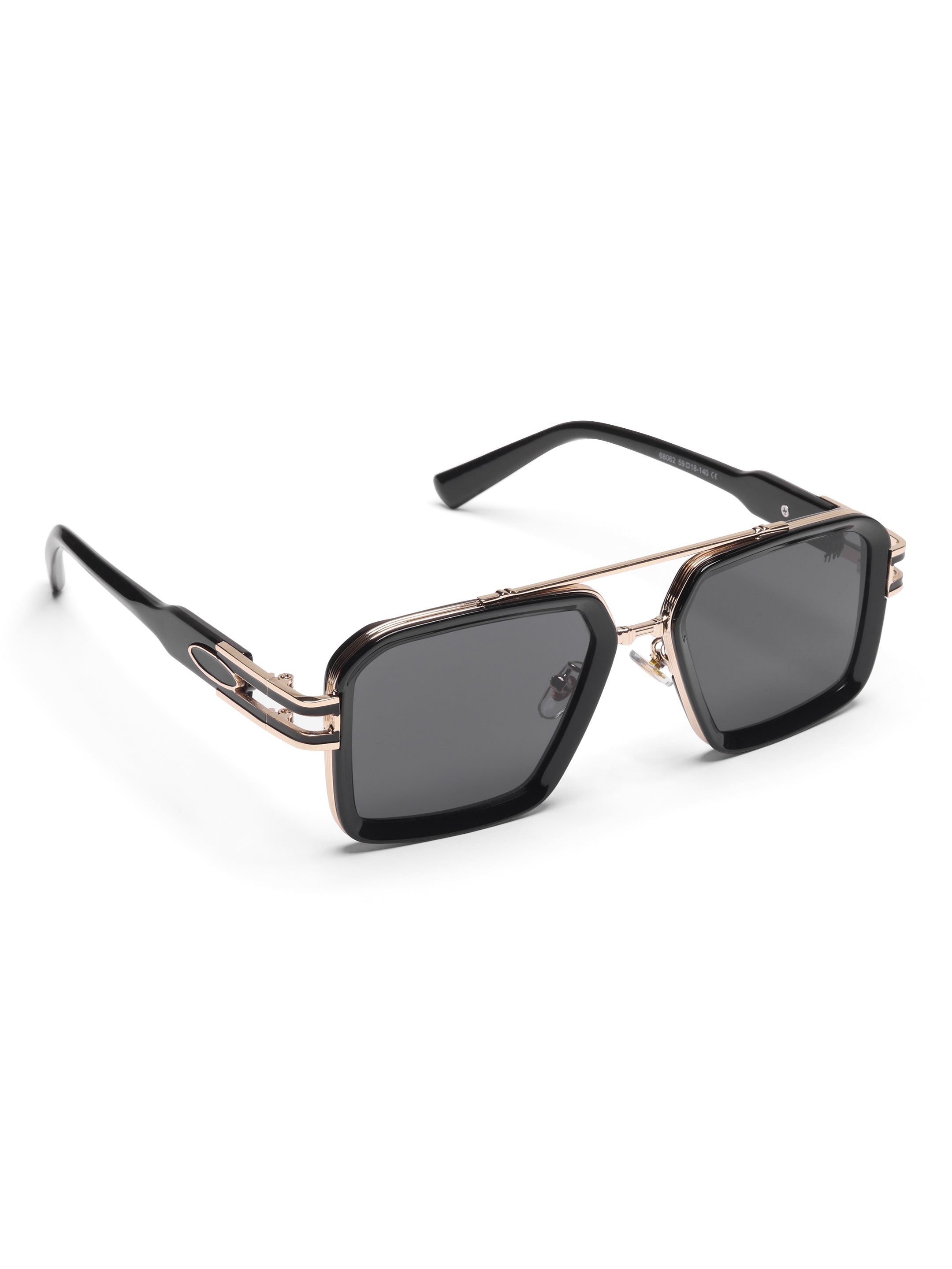 Alvero Black Wayfarer Mens Sunglasses