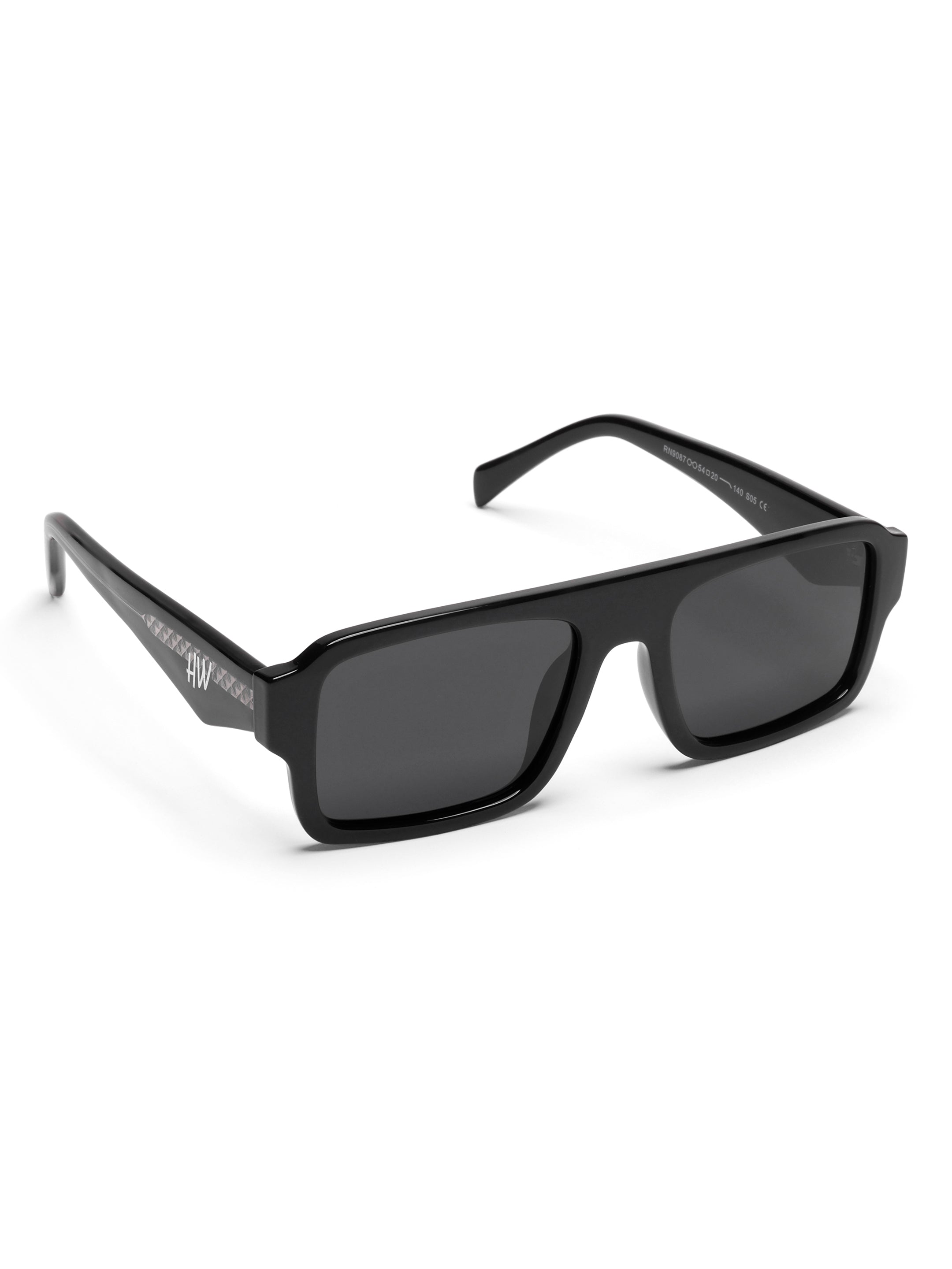 Striker Black Wayfarer Mens Sunglasses