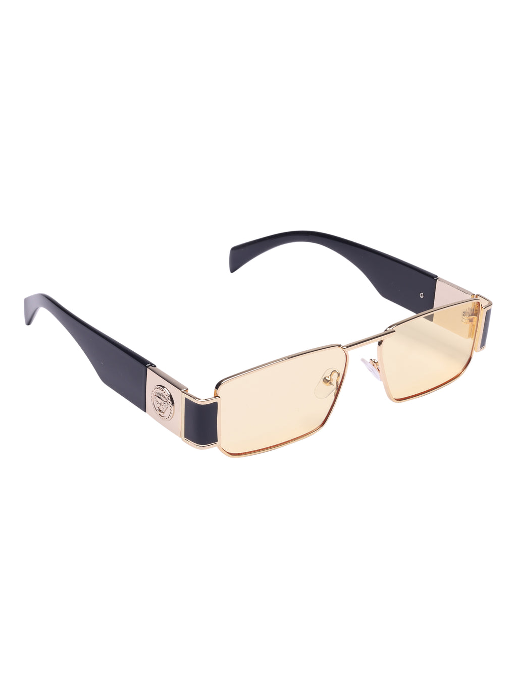 Men's UV Protected Gold Yellow Sunglasses