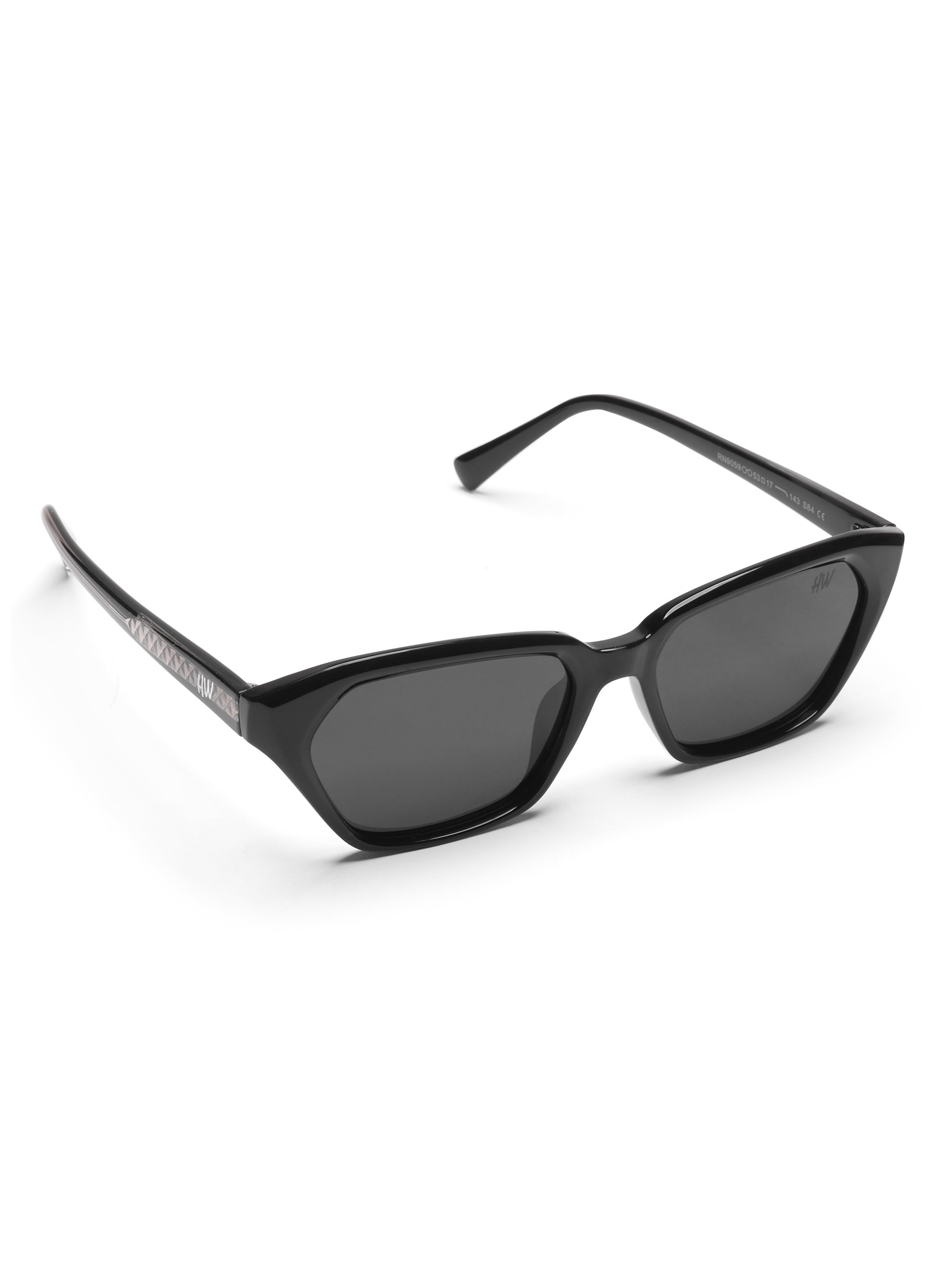 Evora Black Cateye UV Protected Womens Sunglasses