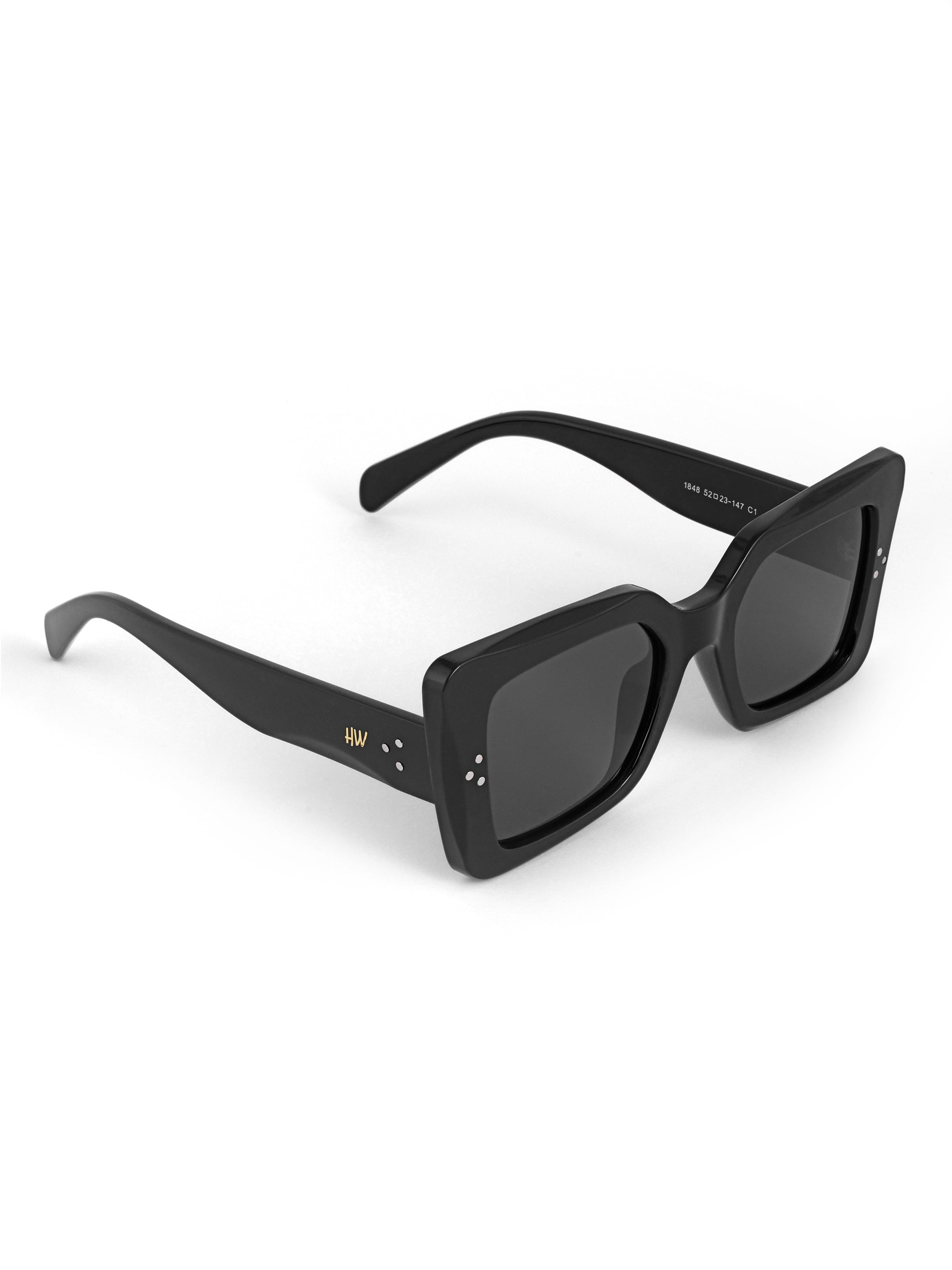 Black Women Square UV Protected Sunglasses