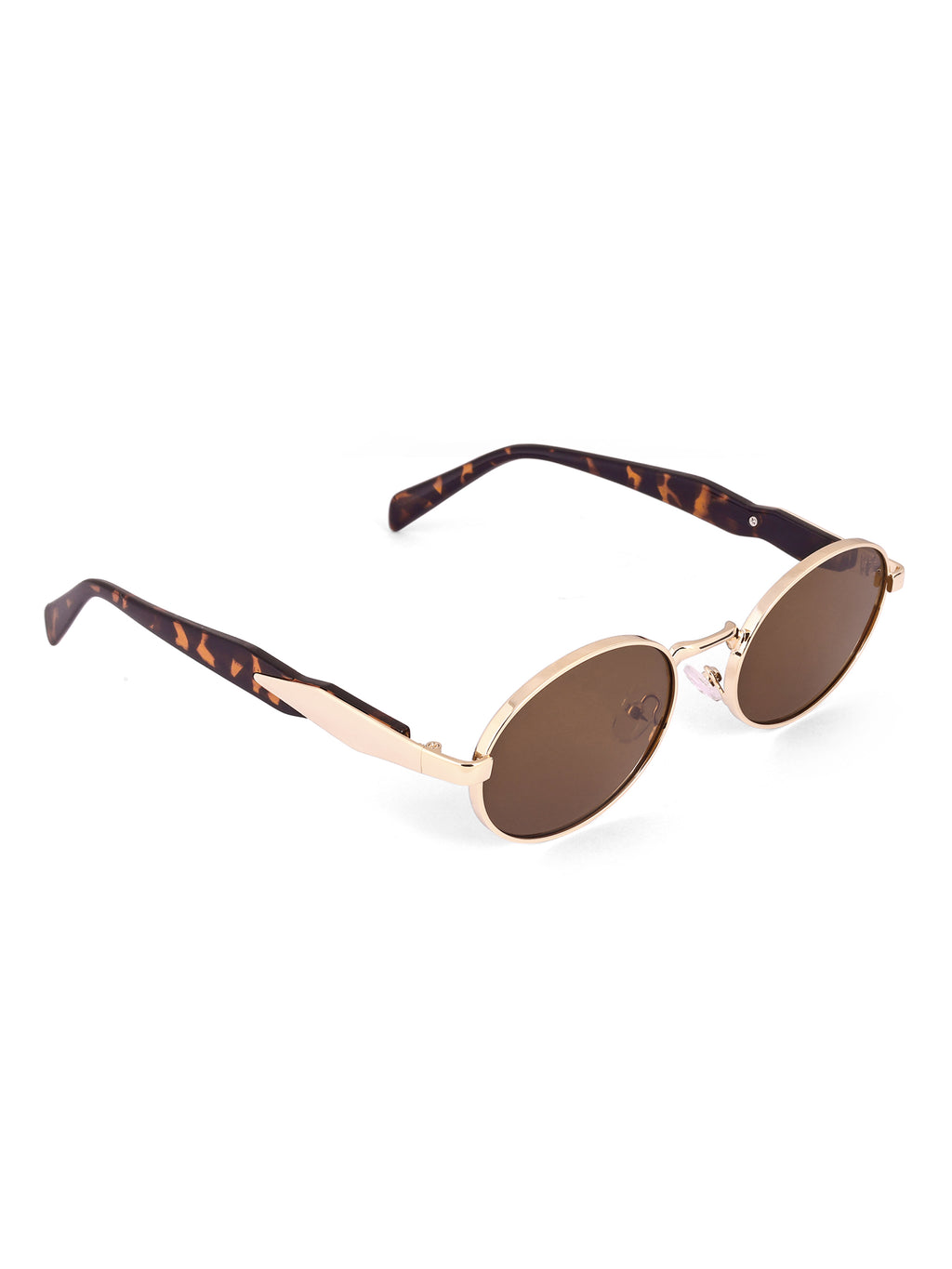 Women's Oval Golden Brown UV Protected Sunglasses