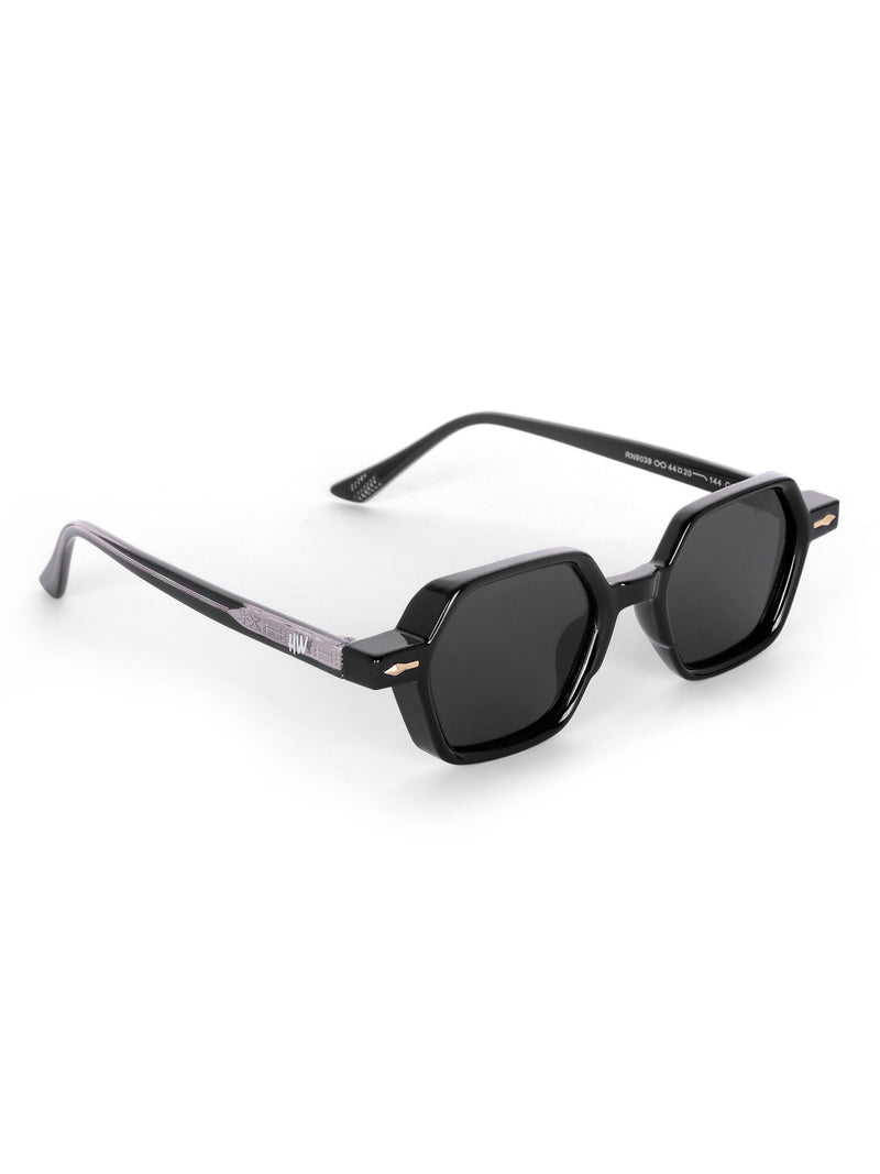 Women's Black Hexagon Premium Sunglasses