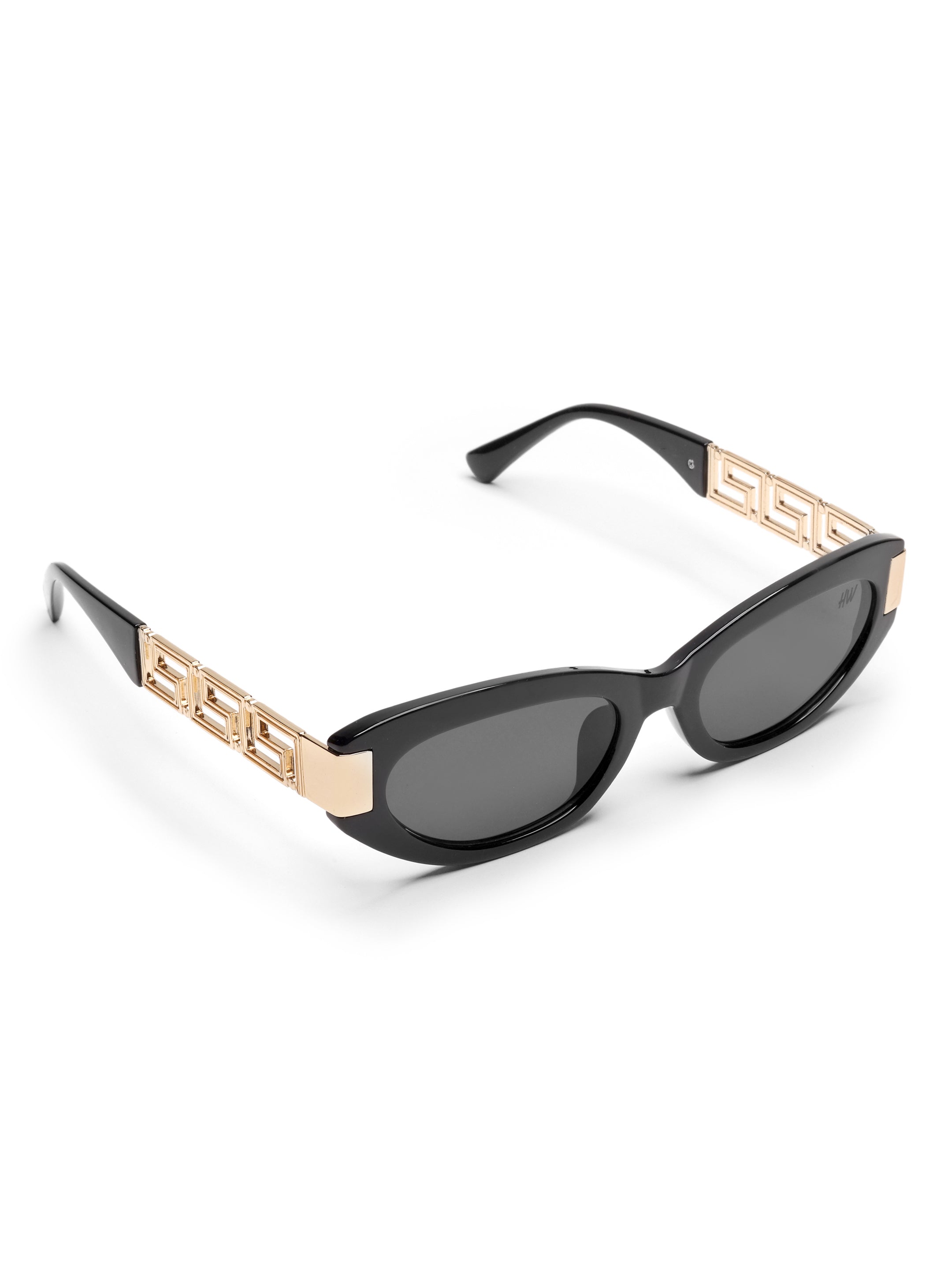 Serene Black Oval UV Protected Womens Sunglasses