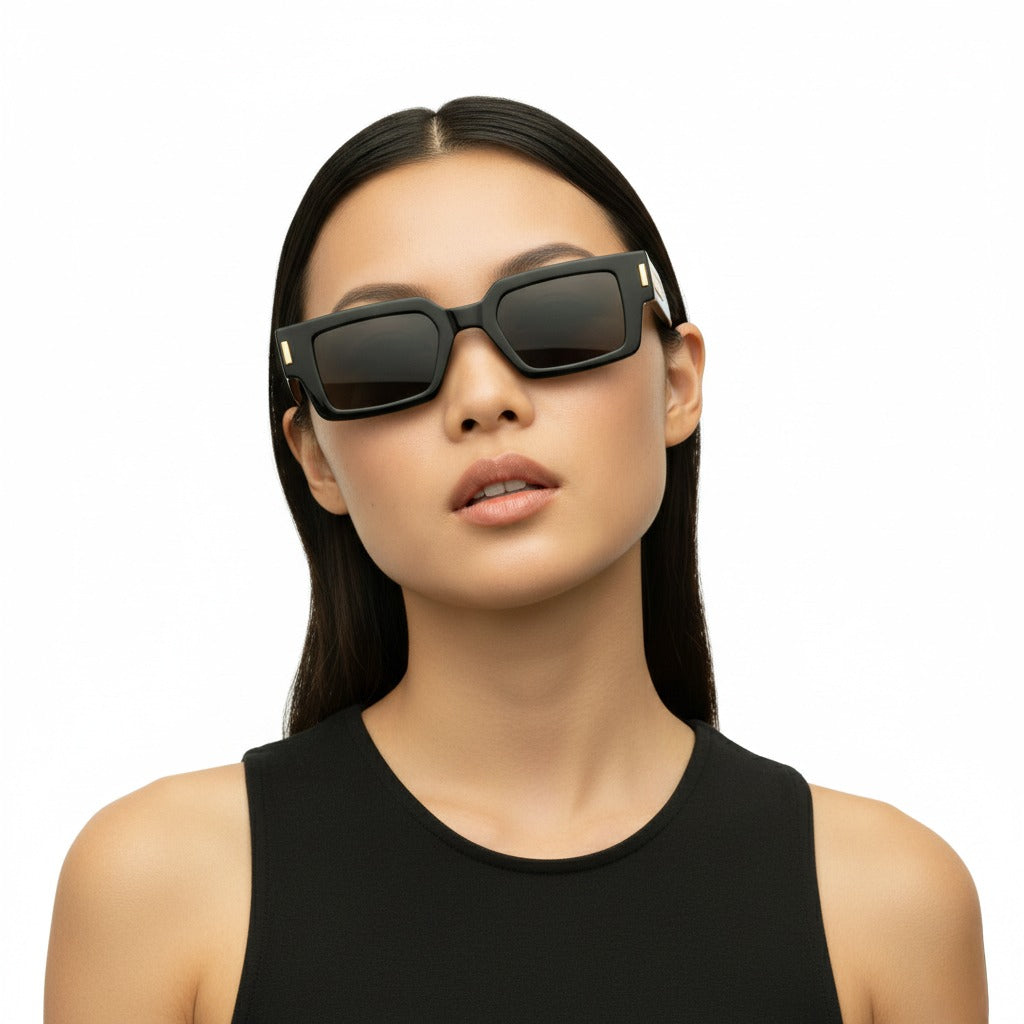 Women's Classic Golden Black Wayfarer UV Protected Sunglasses