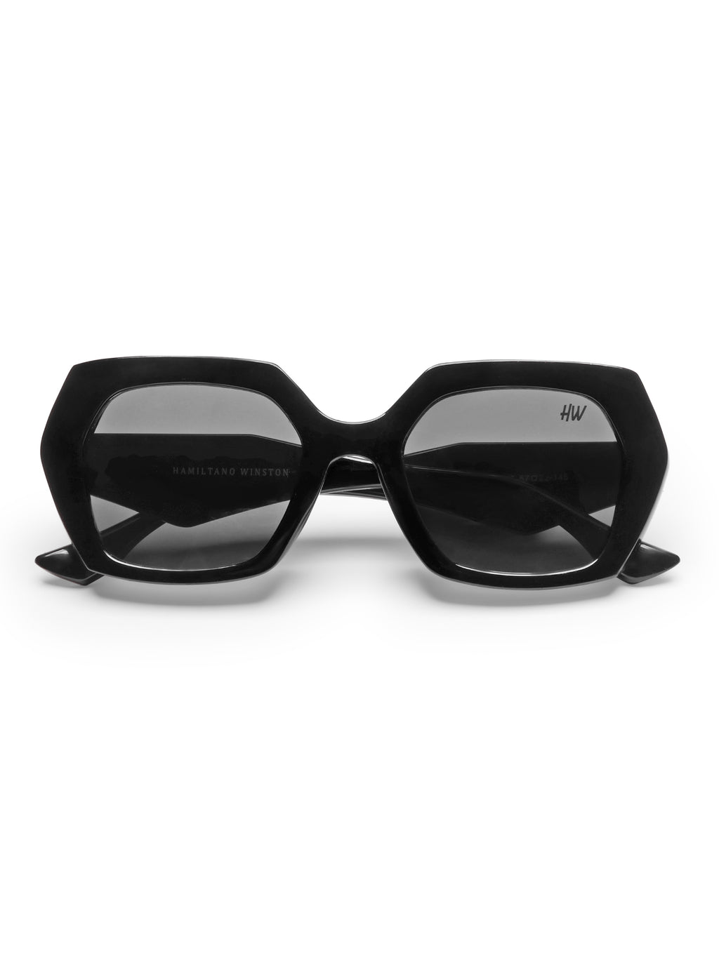 Noelle Black Hexagon Oversized UV Protected Womens Sunglasses