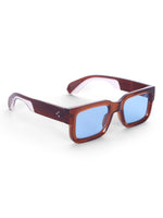 Men's Blue Wayfarer Rectangular Sunglasses