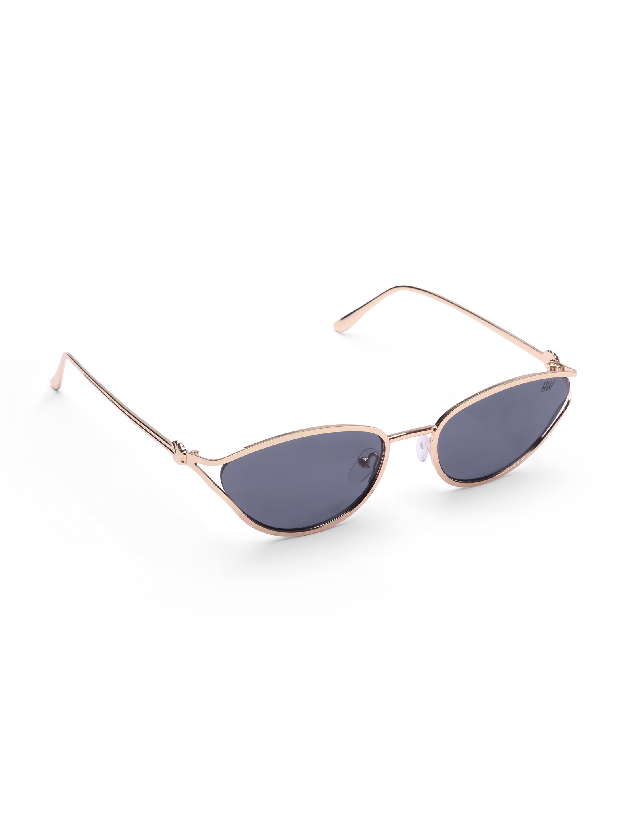 Women's Gold Black Cat Eye Sunglasses