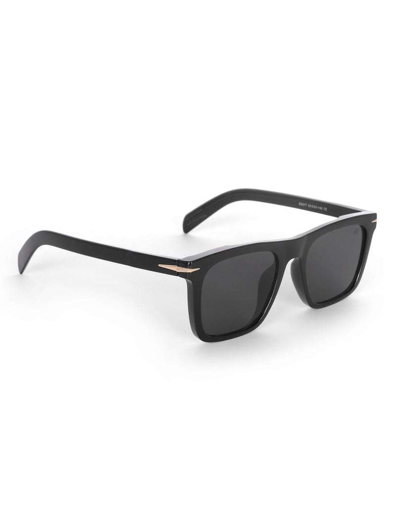 Men's Black UV Protected Wayfarer Rectangular Sunglasses
