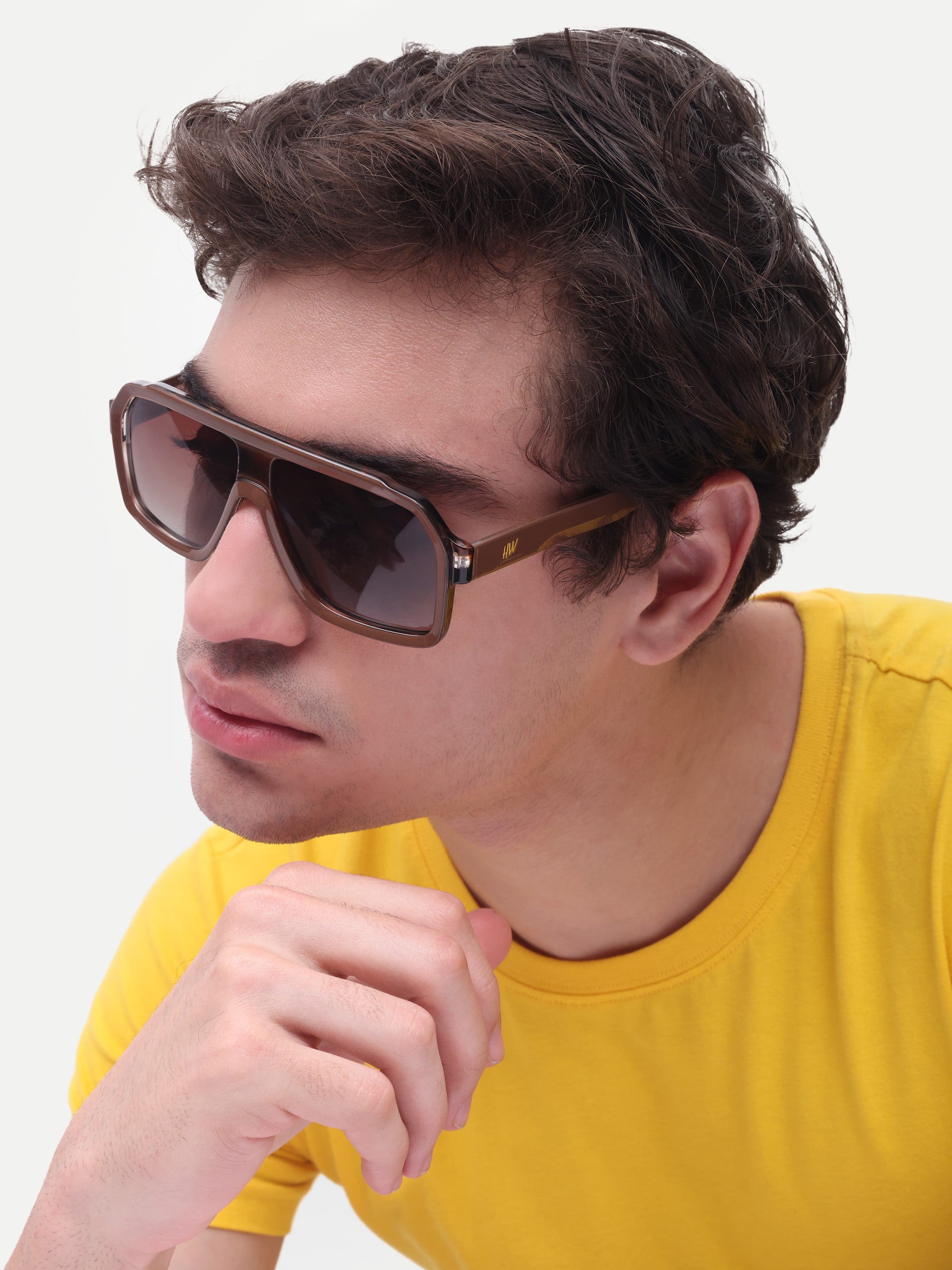 Men's Classic Brown Wayfarer Sunglasses