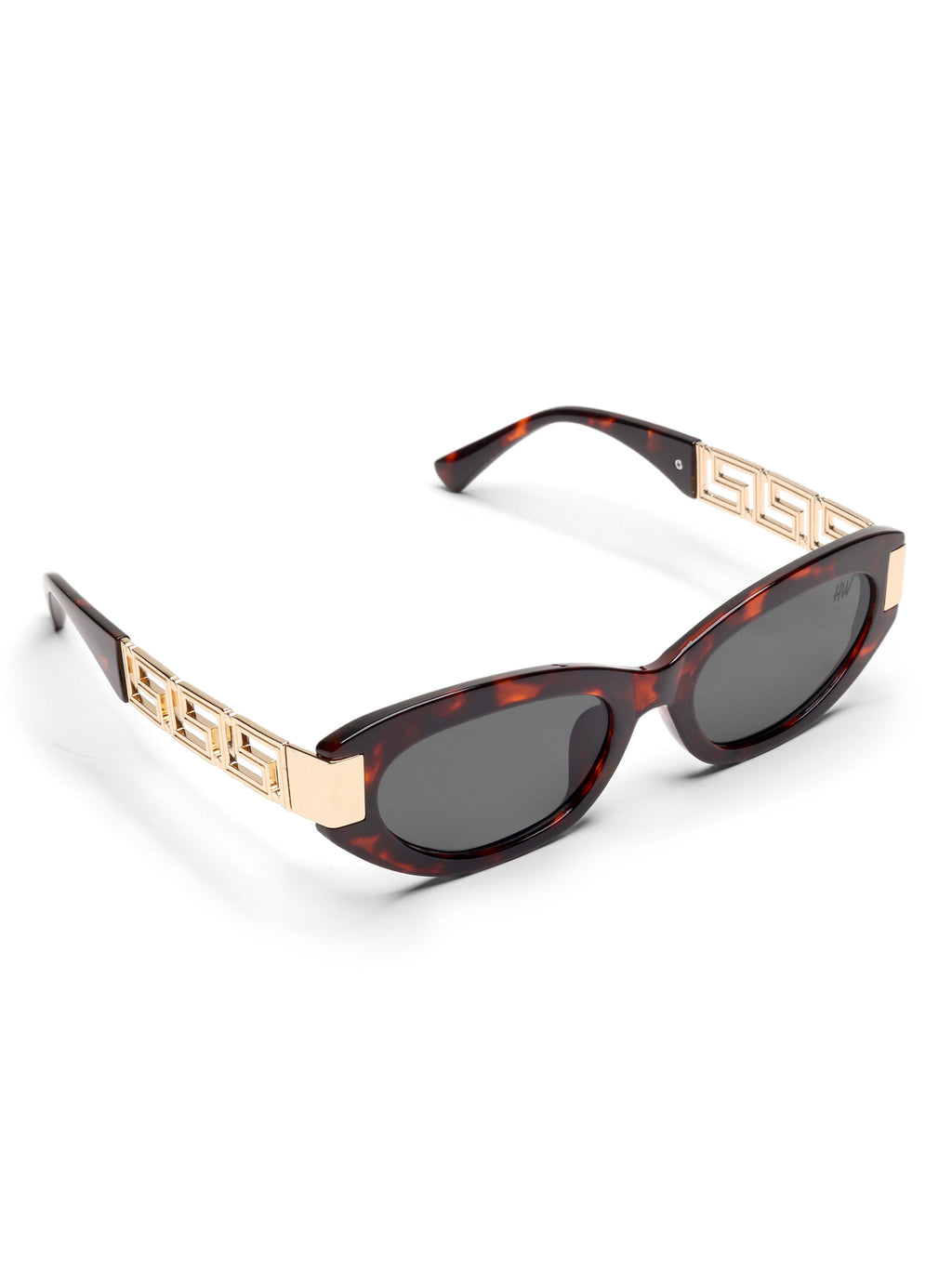 Alina Black Oval Leopard UV Protected Womens Sunglasses