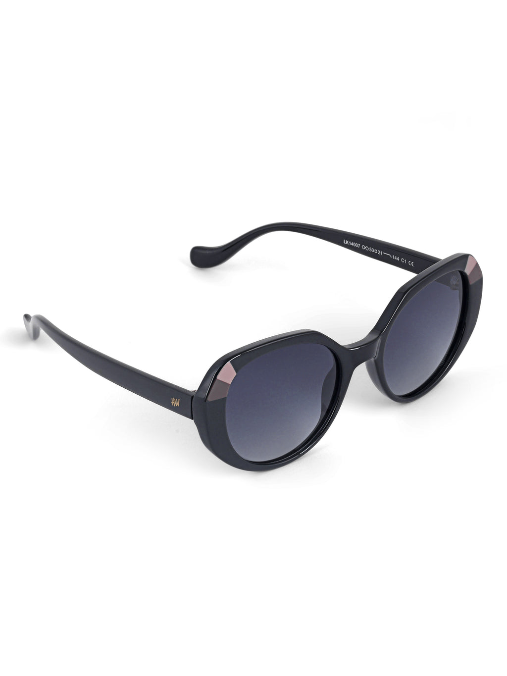 Liquorice Oval Women UV Protected Sunglasses