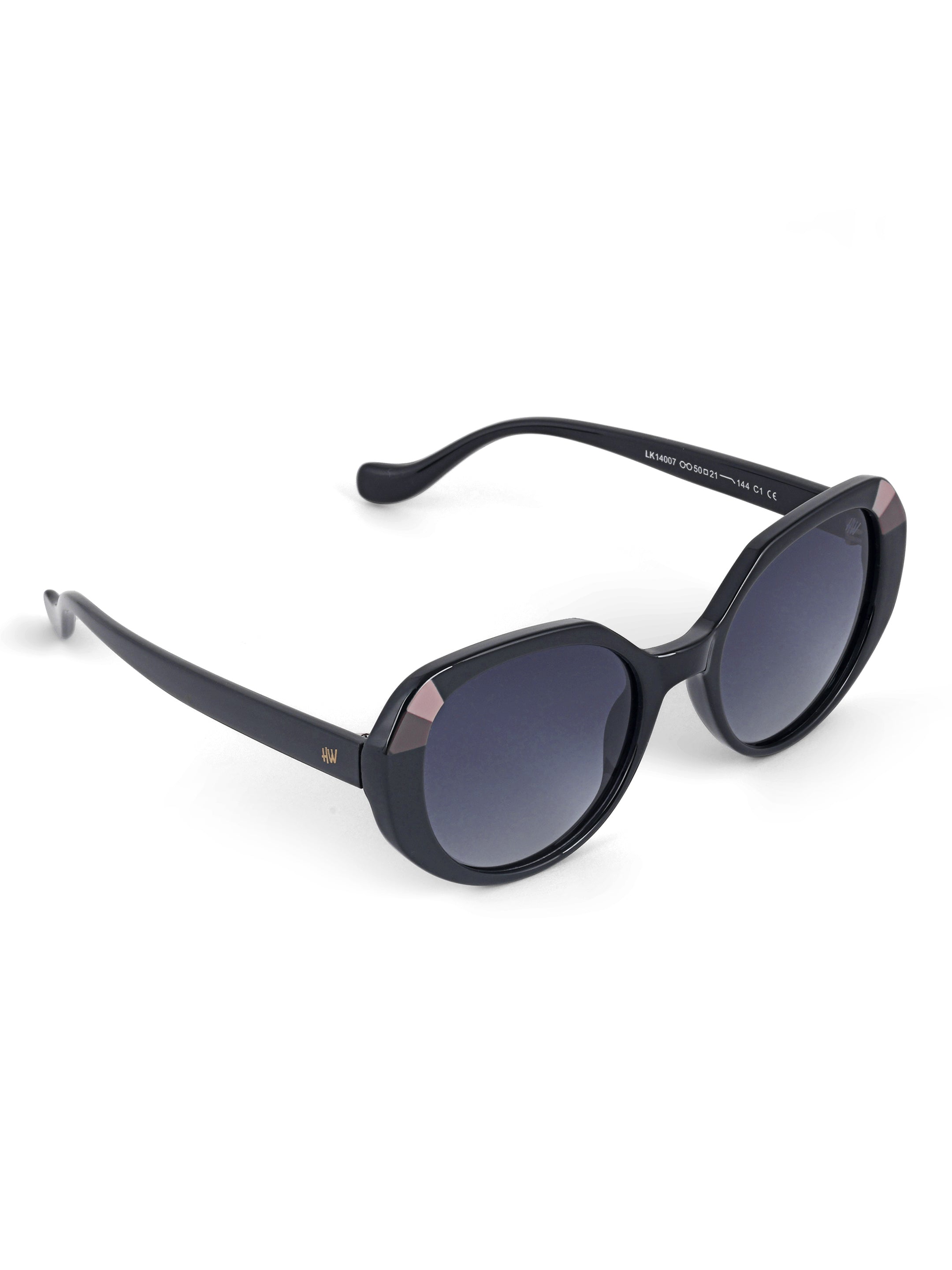 Liquorice Oval Women UV Protected Sunglasses