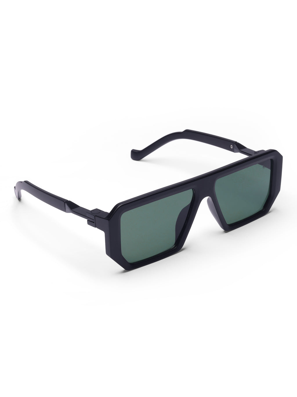Men's UV Protected Gold Black Green Wayfarer Sunglasses