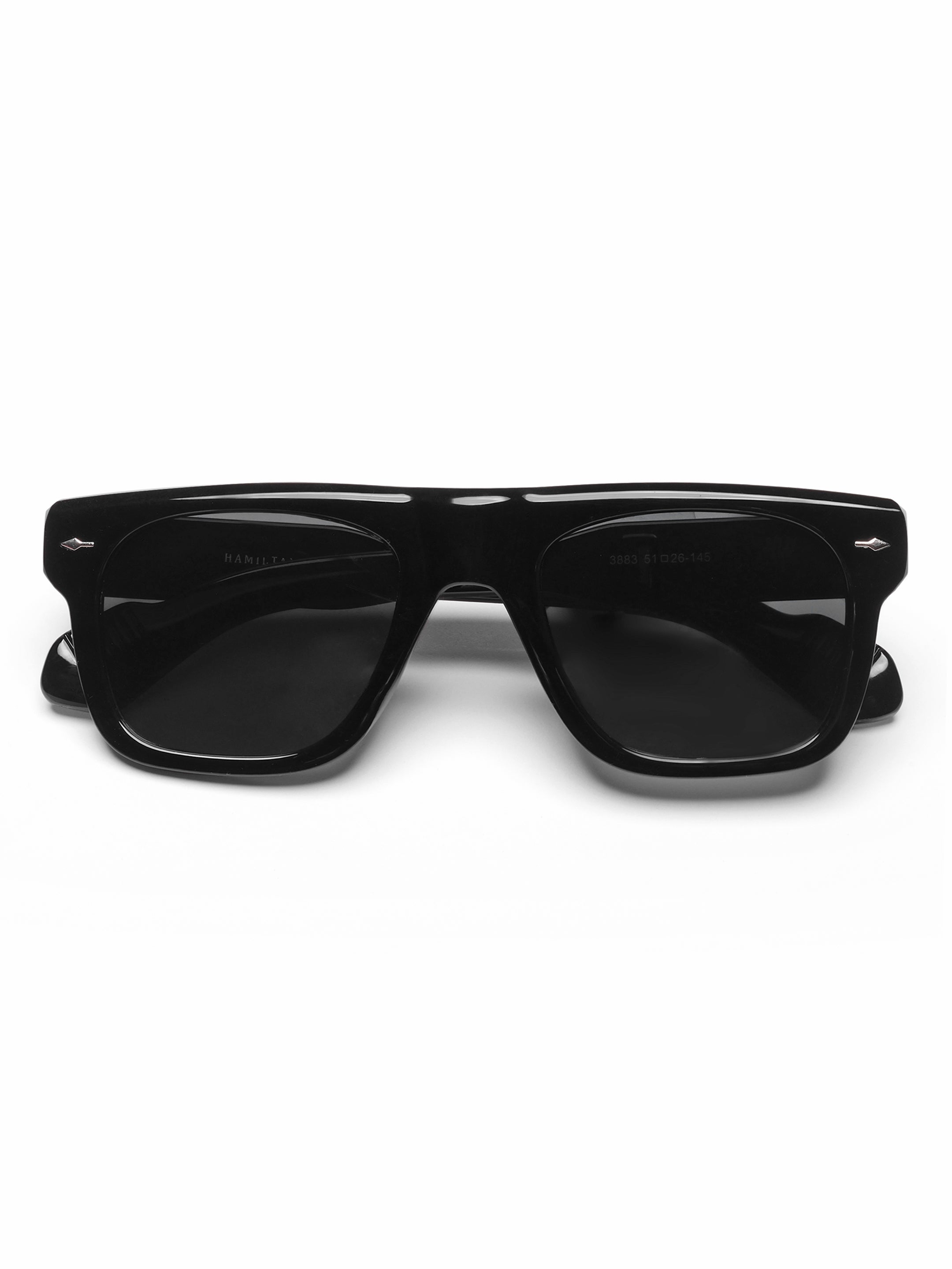 Novar Black Wayfarer Mens Sunglasses