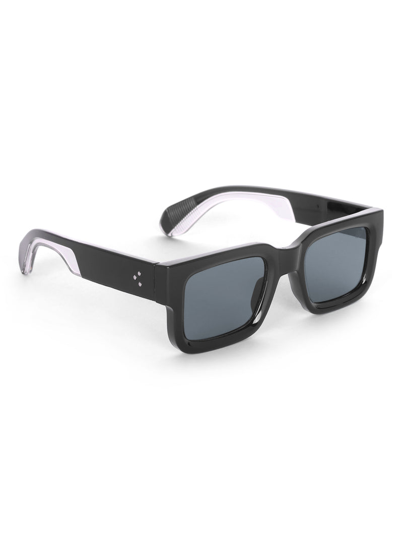 Men's Full Black UV Protected Wayfarer Rectangular Sunglasses