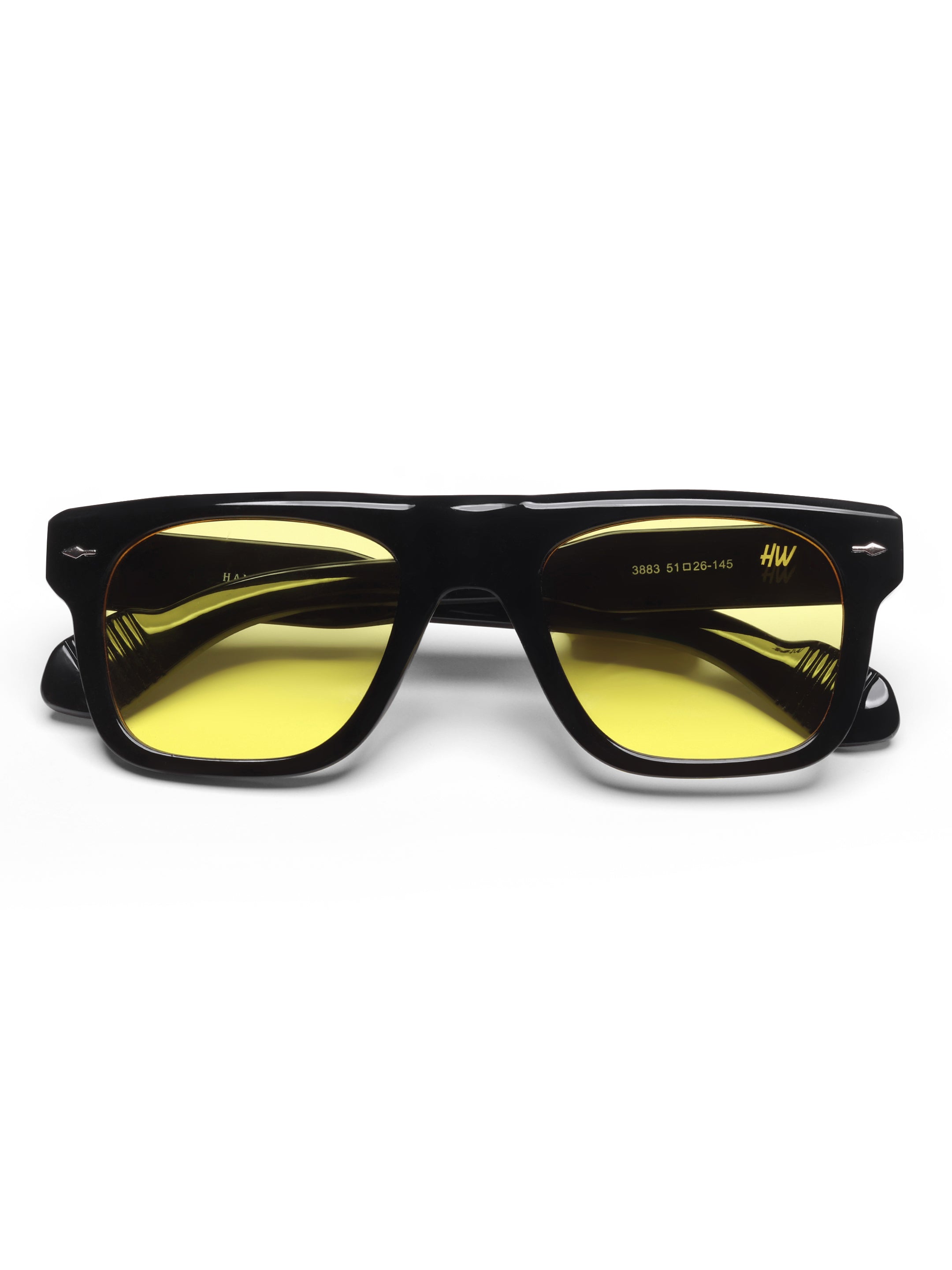 Kaelis Yellow Wayfarer Mens Sunglasses