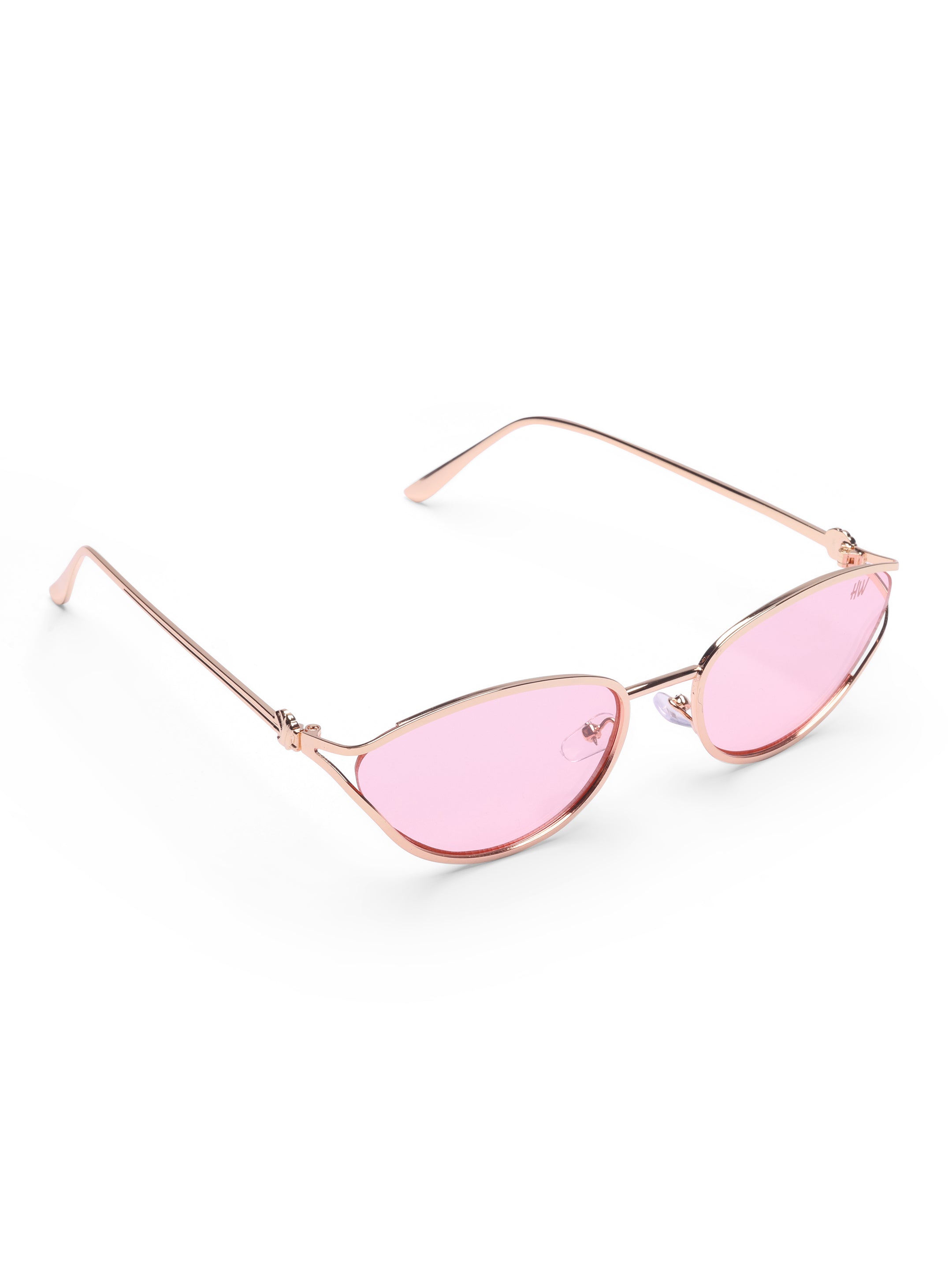 Women's Gold Pink Cat Eye Sunglasses