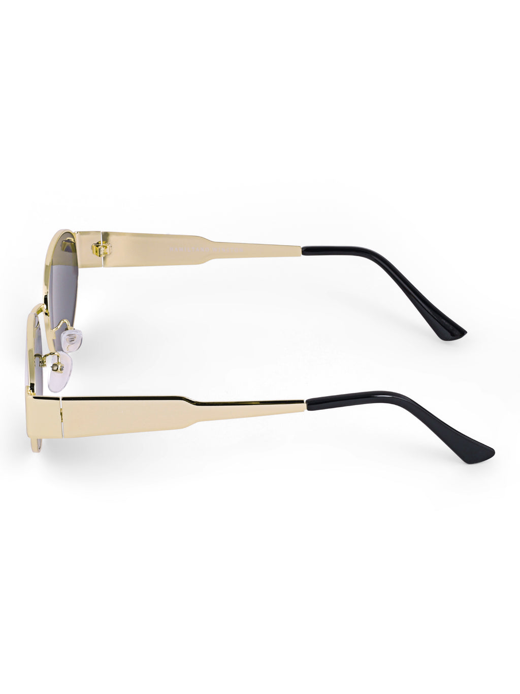 Gold Black Oval Women UV Protected Sunglasses